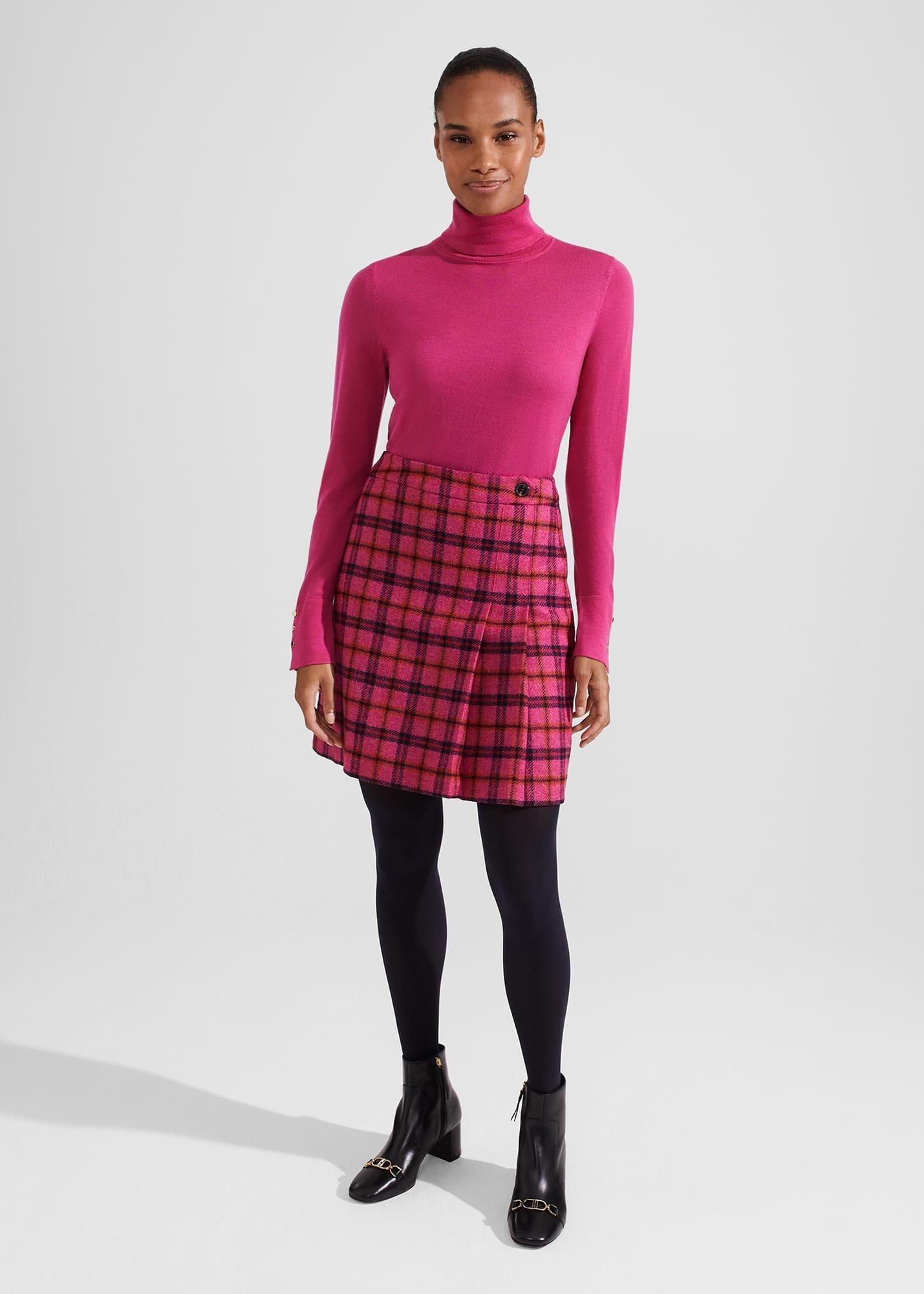 Leah Wool Skirt, Pink Multi, hi-res