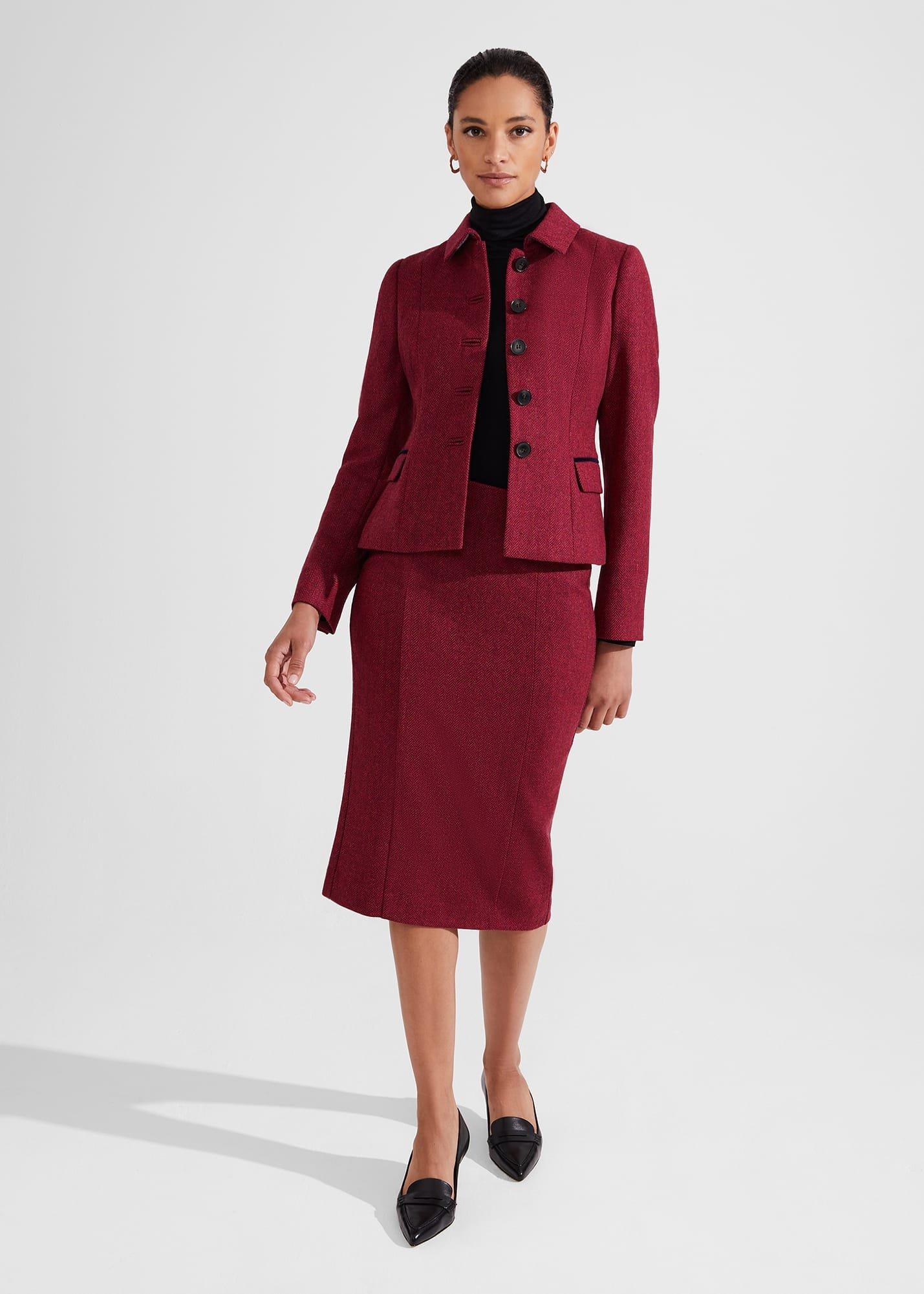 Petite Daniella Wool Skirt, Pink Multi, hi-res