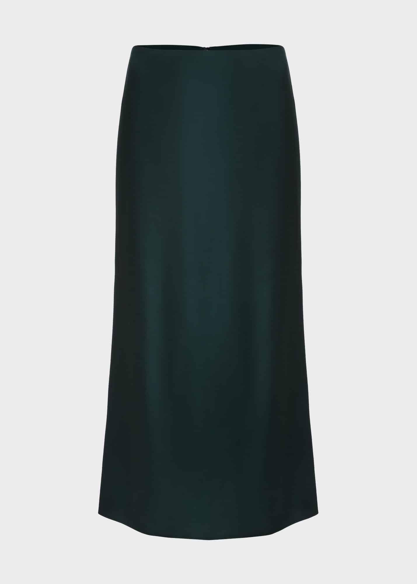 Jas Satin Skirt, Hawthorn Green, hi-res