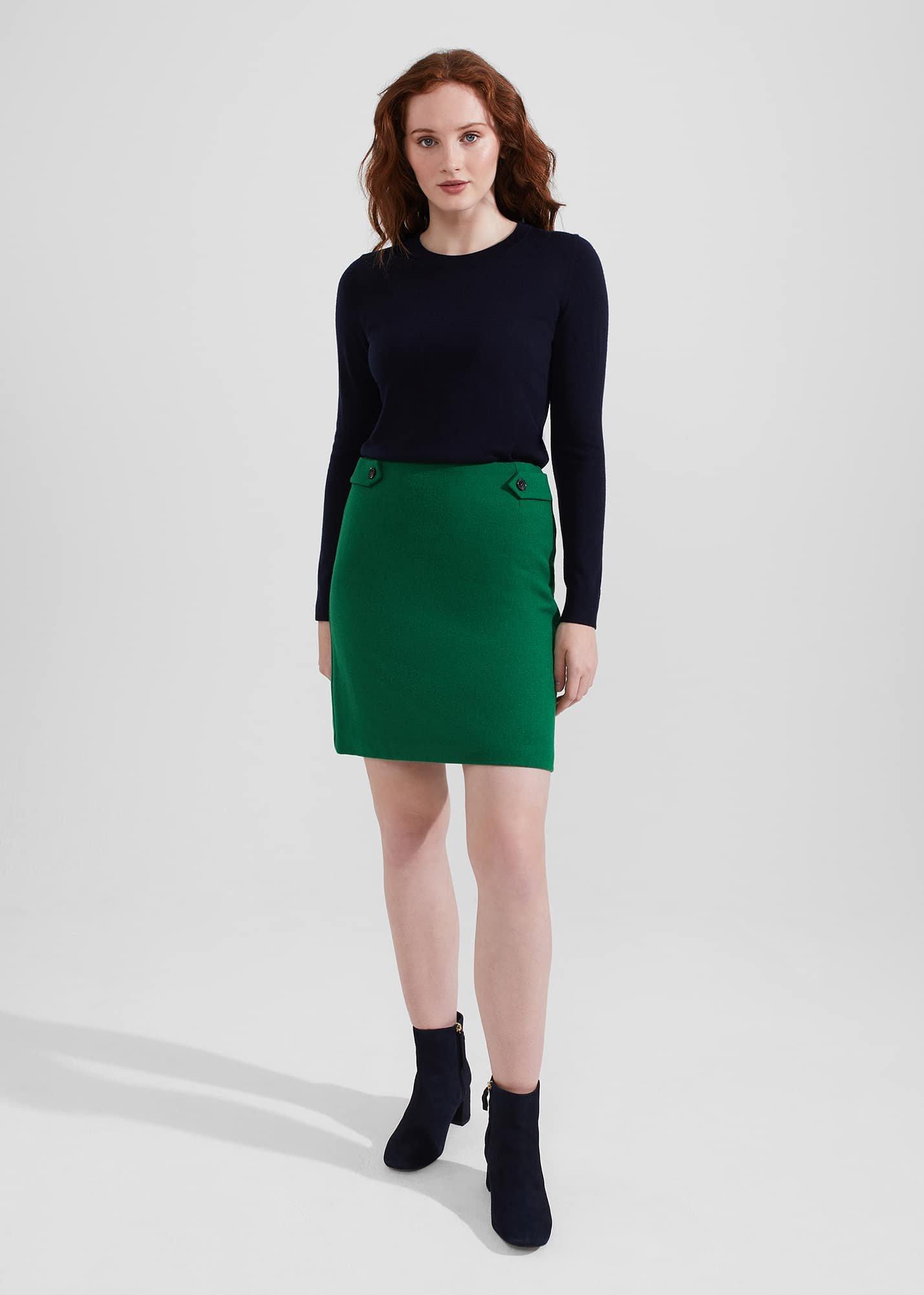 Maeve Wool Skirt, Green, hi-res