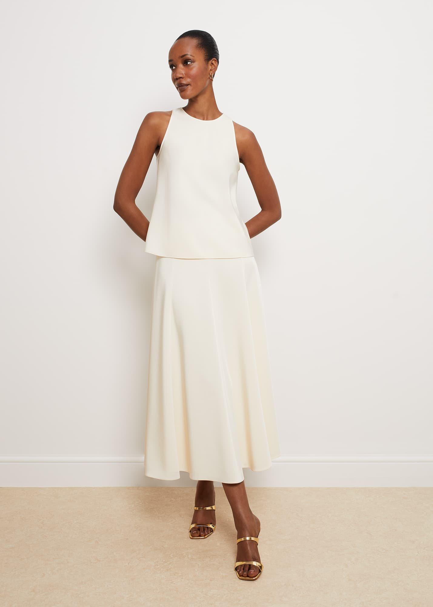 Charteris Midi Skirt, Buttercream, hi-res