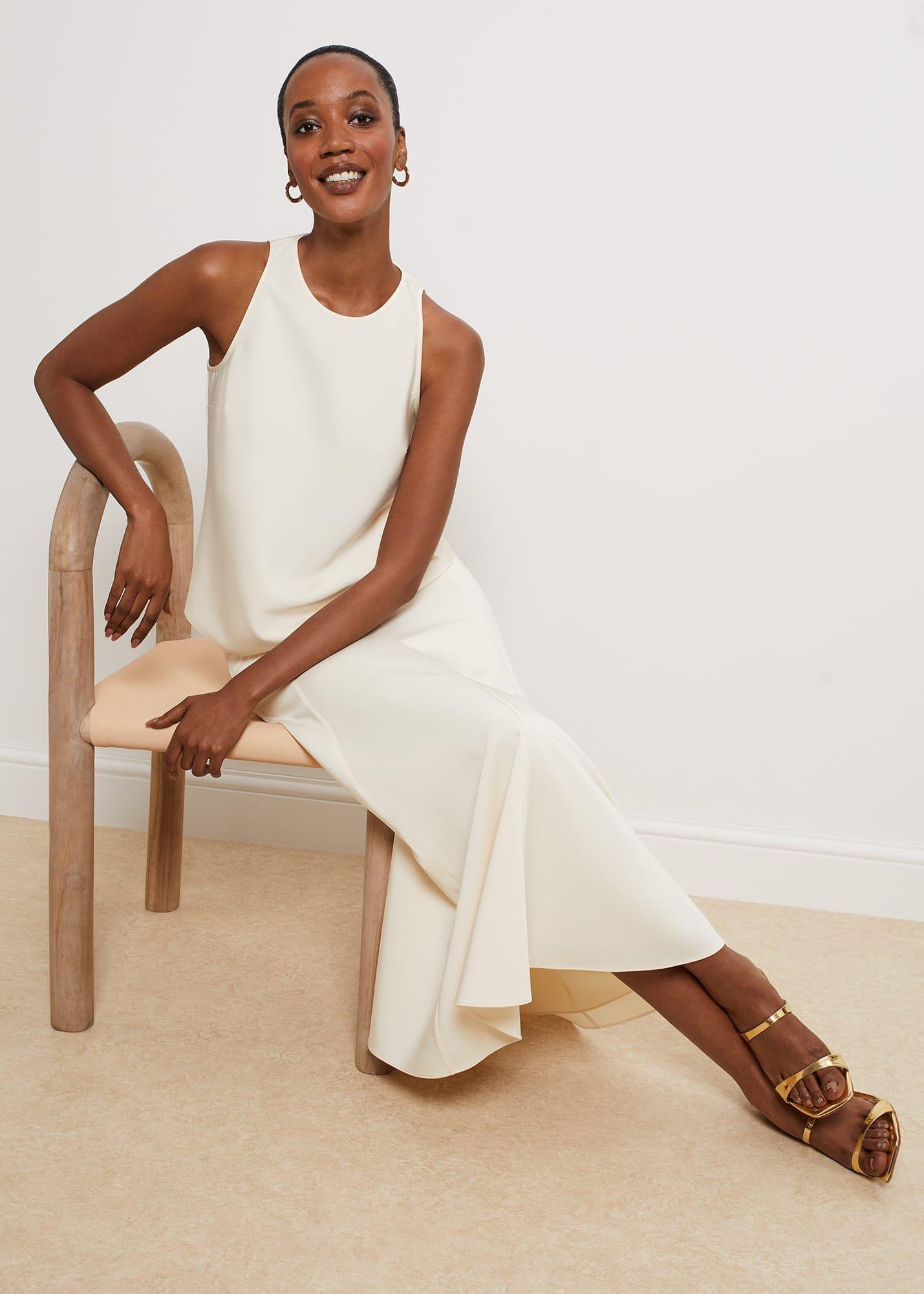 Charteris Midi Skirt, Buttercream, hi-res