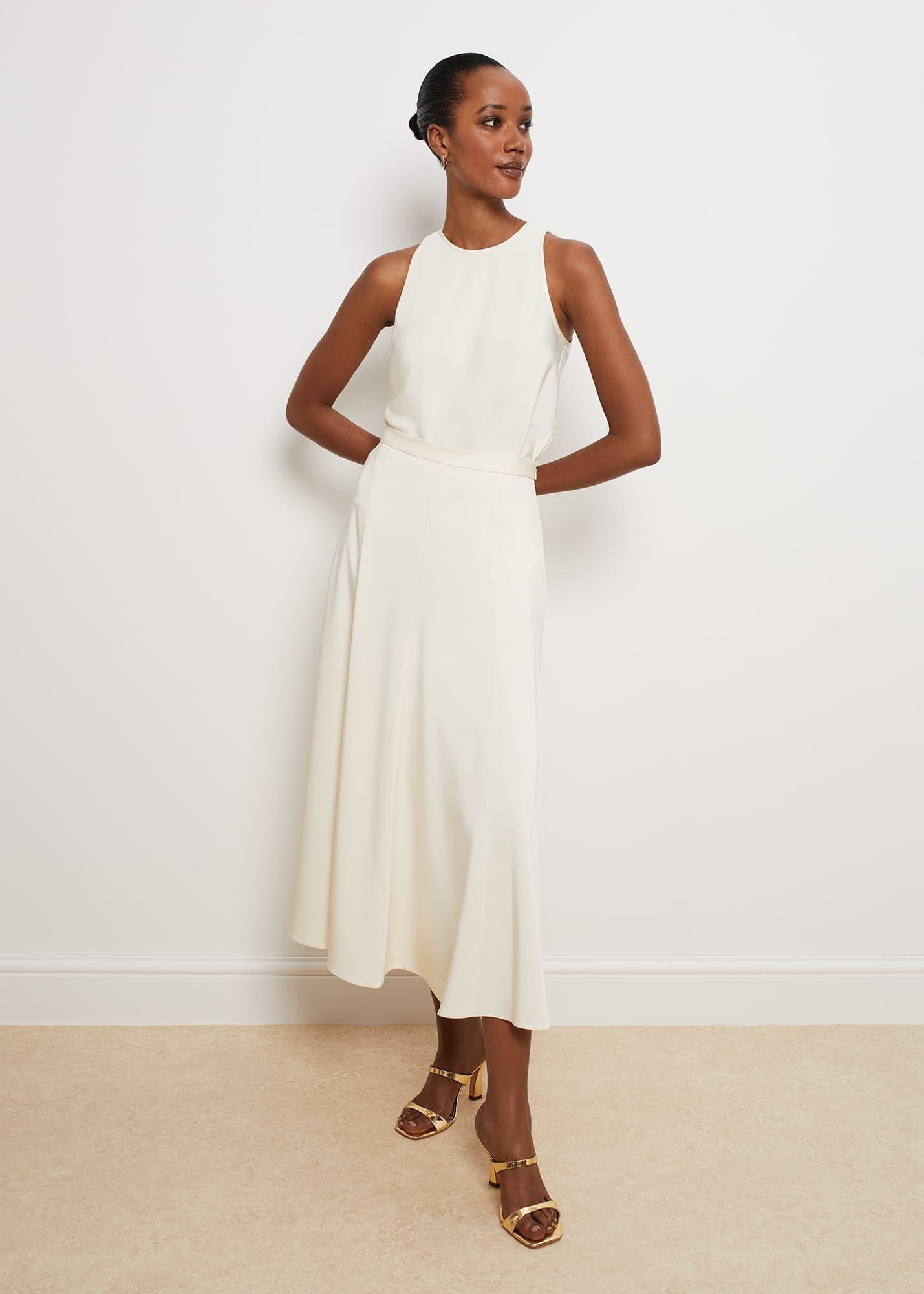 Charteris Midi Skirt, Buttercream, hi-res