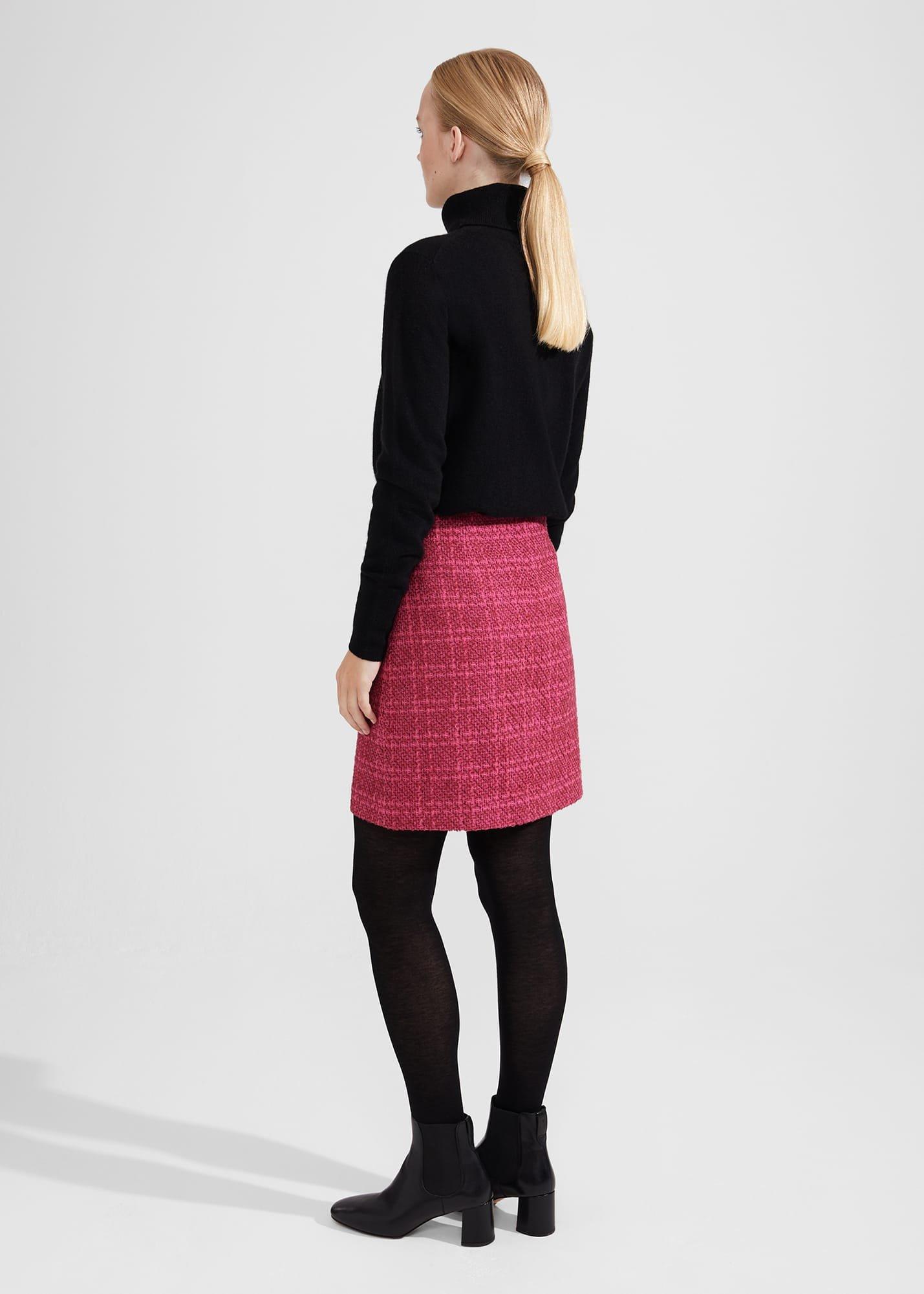 Ramona Tweed Skirt, Berry, hi-res