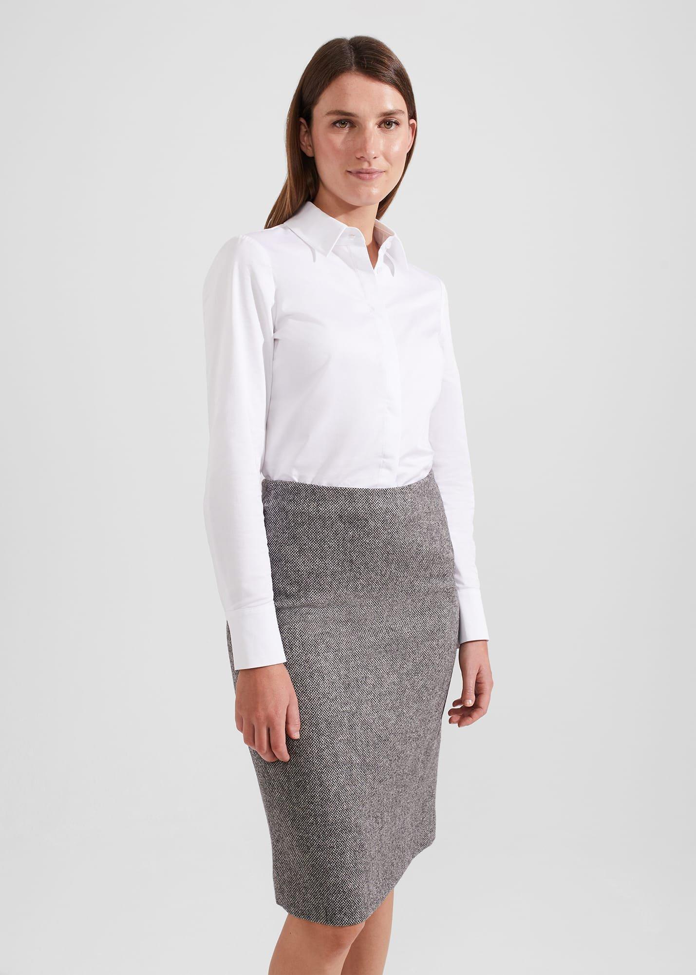 Elle Wool Skirt, Black White, hi-res