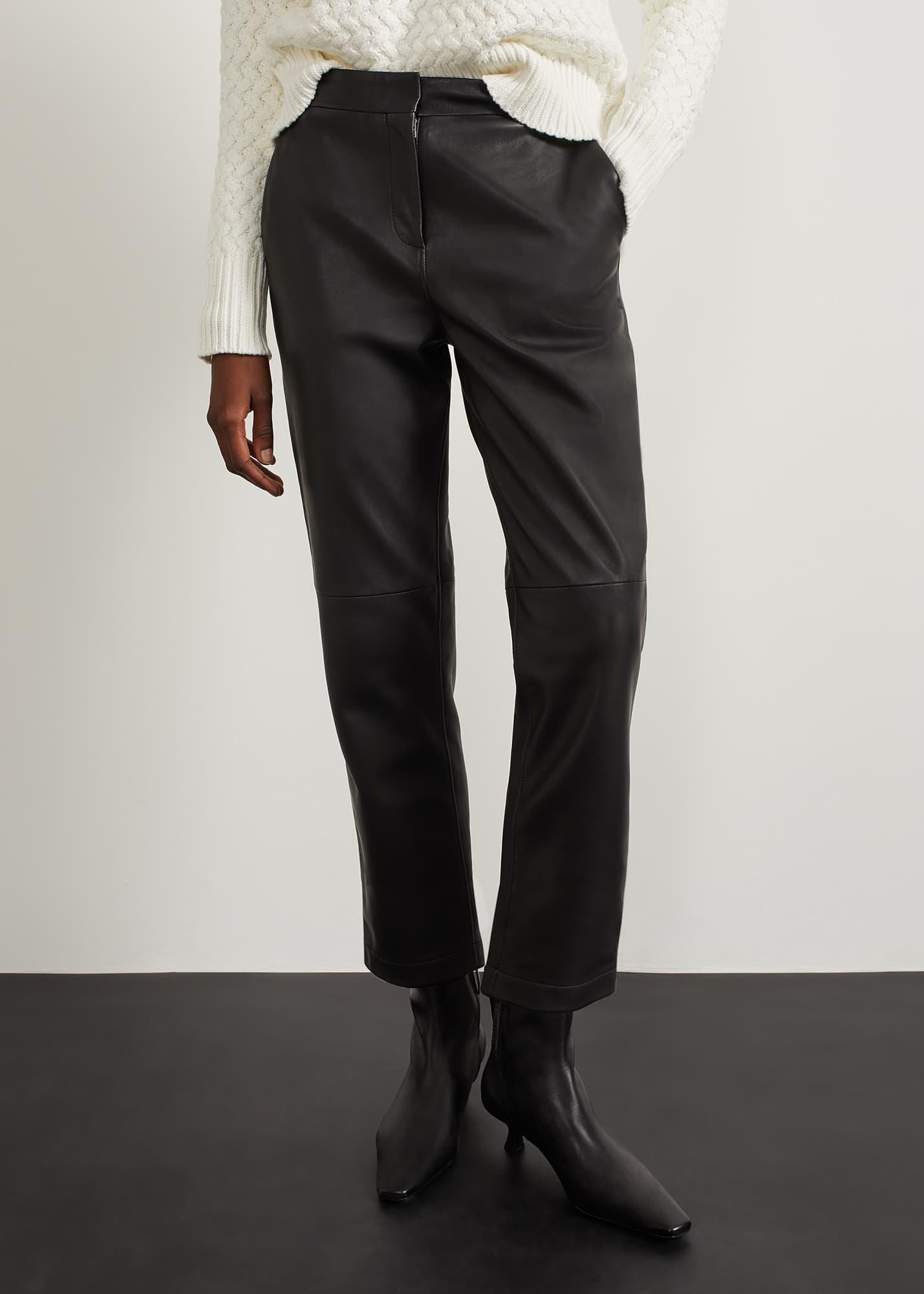 Kinsey Leather Trousers, Black, hi-res