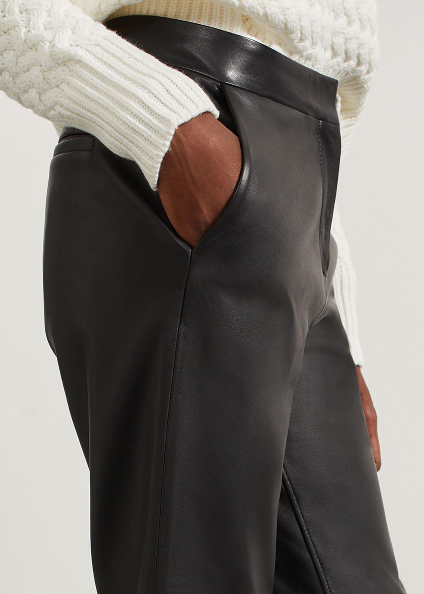 Kinsey Leather Trousers, Black, hi-res