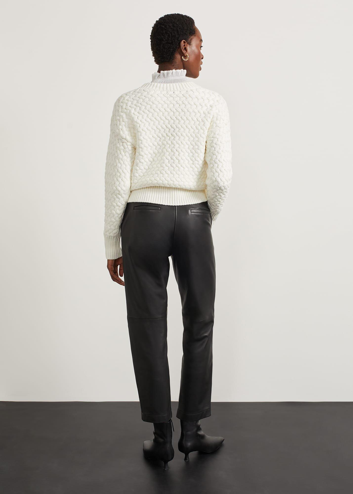 Kinsey Leather Trousers, Black, hi-res