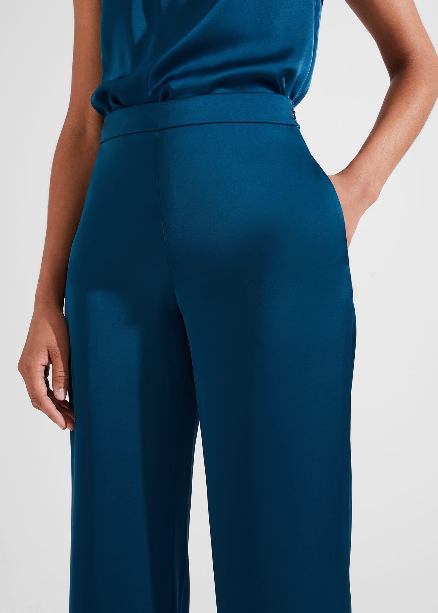 Judith Satin Pants, Steel Blue, hi-res