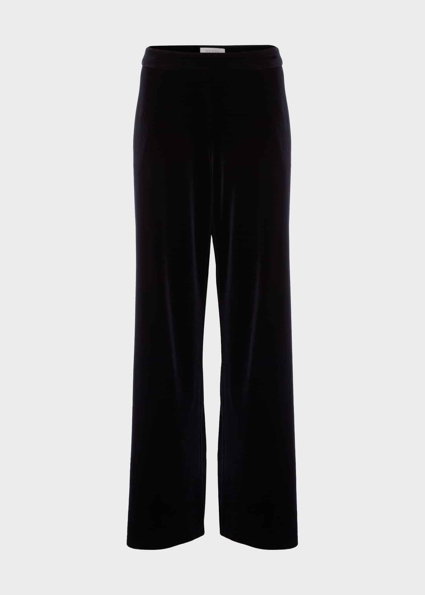 Viviene Velvet Trousers, Black, hi-res