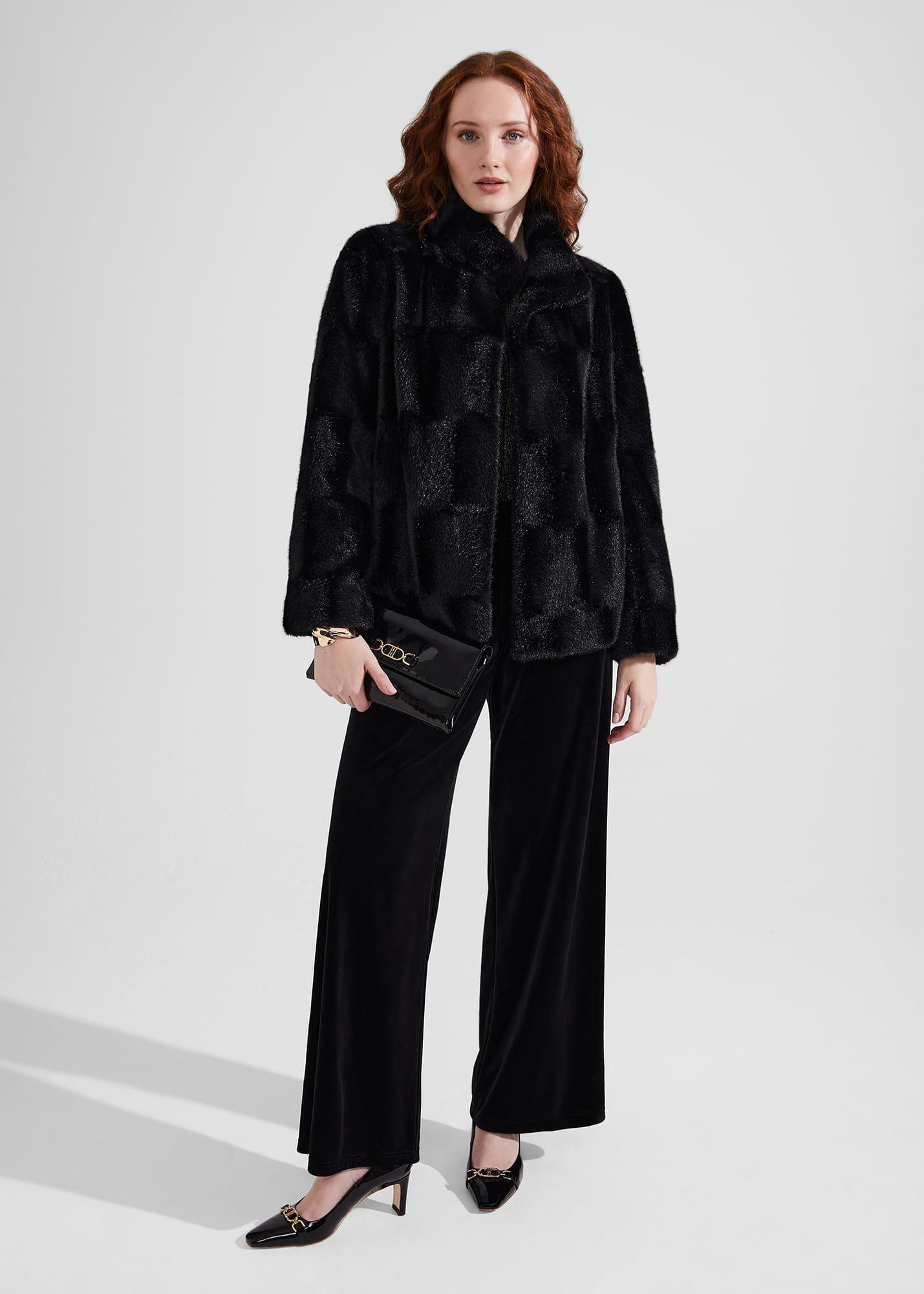 Viviene Velvet Trousers, Black, hi-res