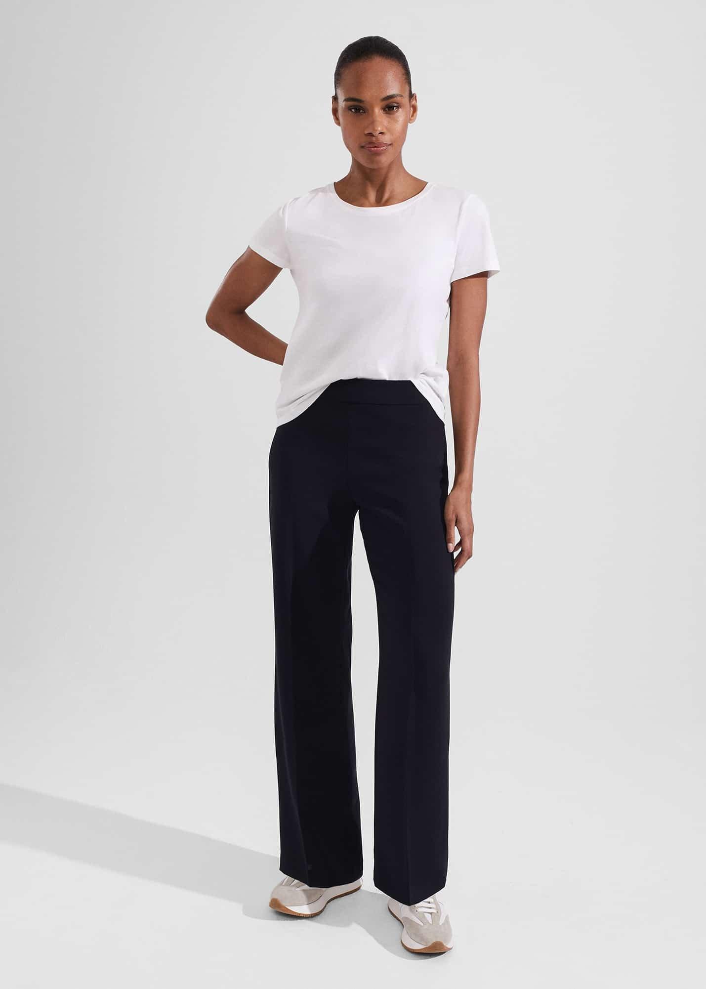 Stevie Wide Trousers, Navy, hi-res