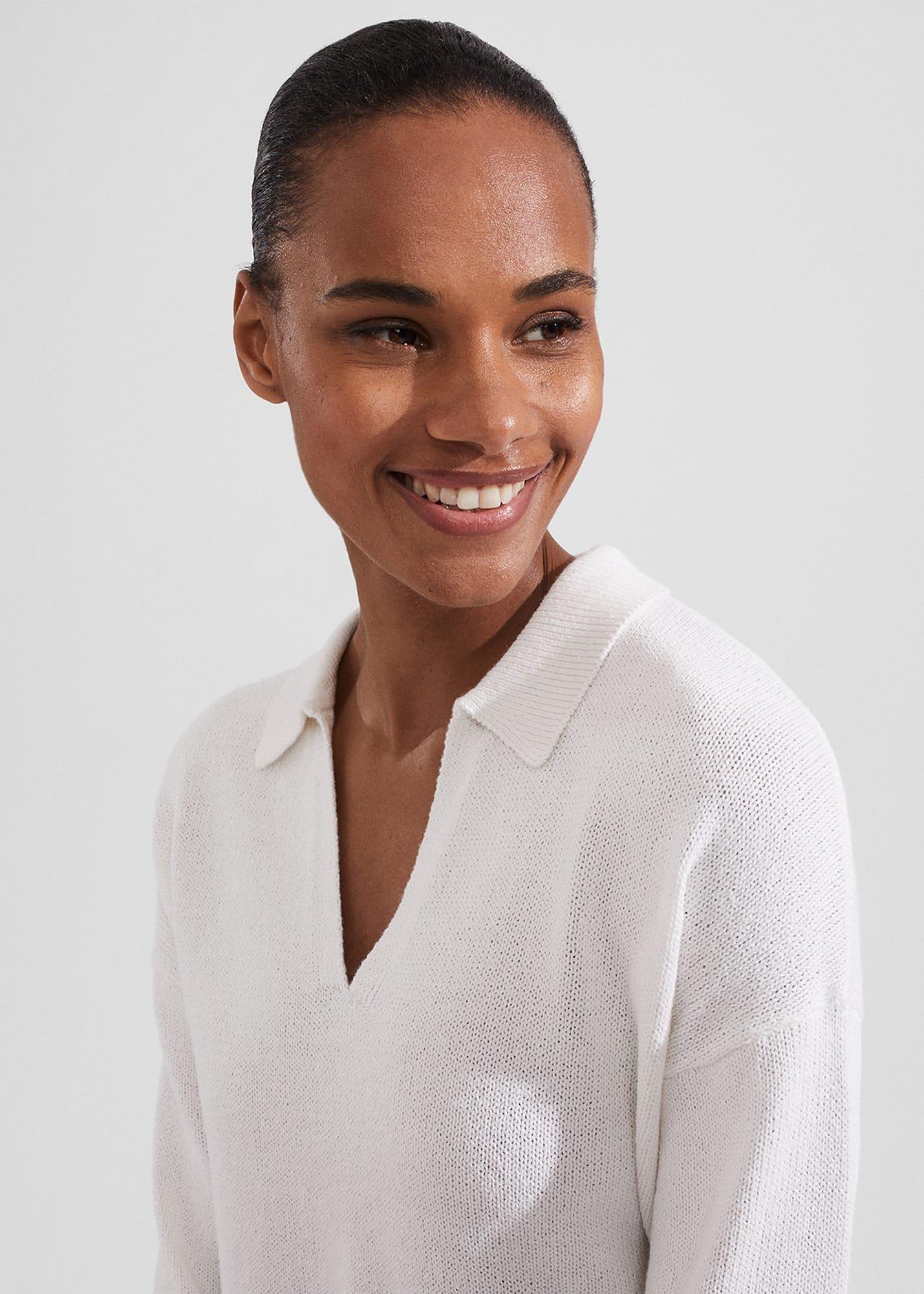 Madelyn Cotton Blend Jumper, Ivory, hi-res