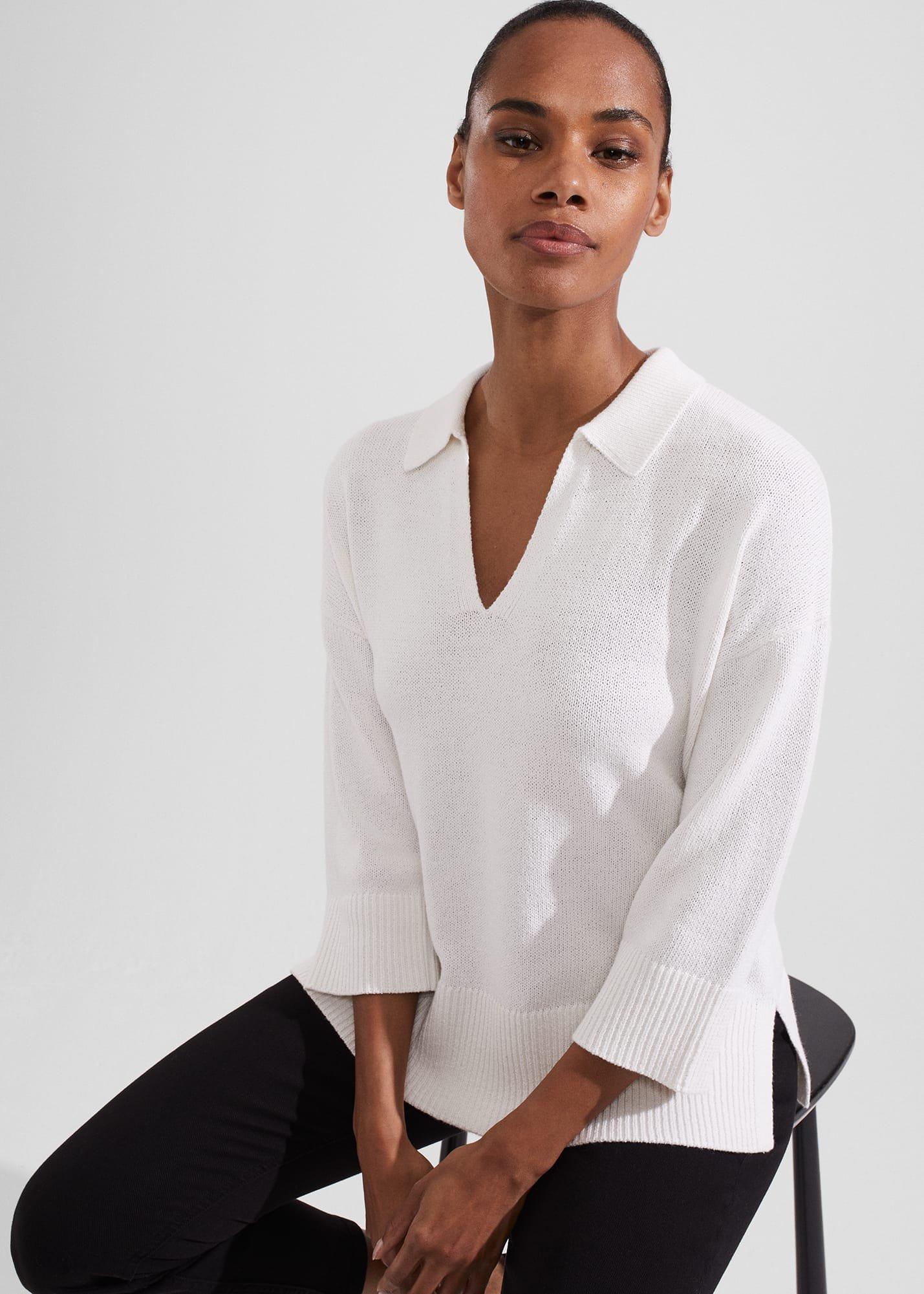 Madelyn Cotton Blend Jumper, Ivory, hi-res