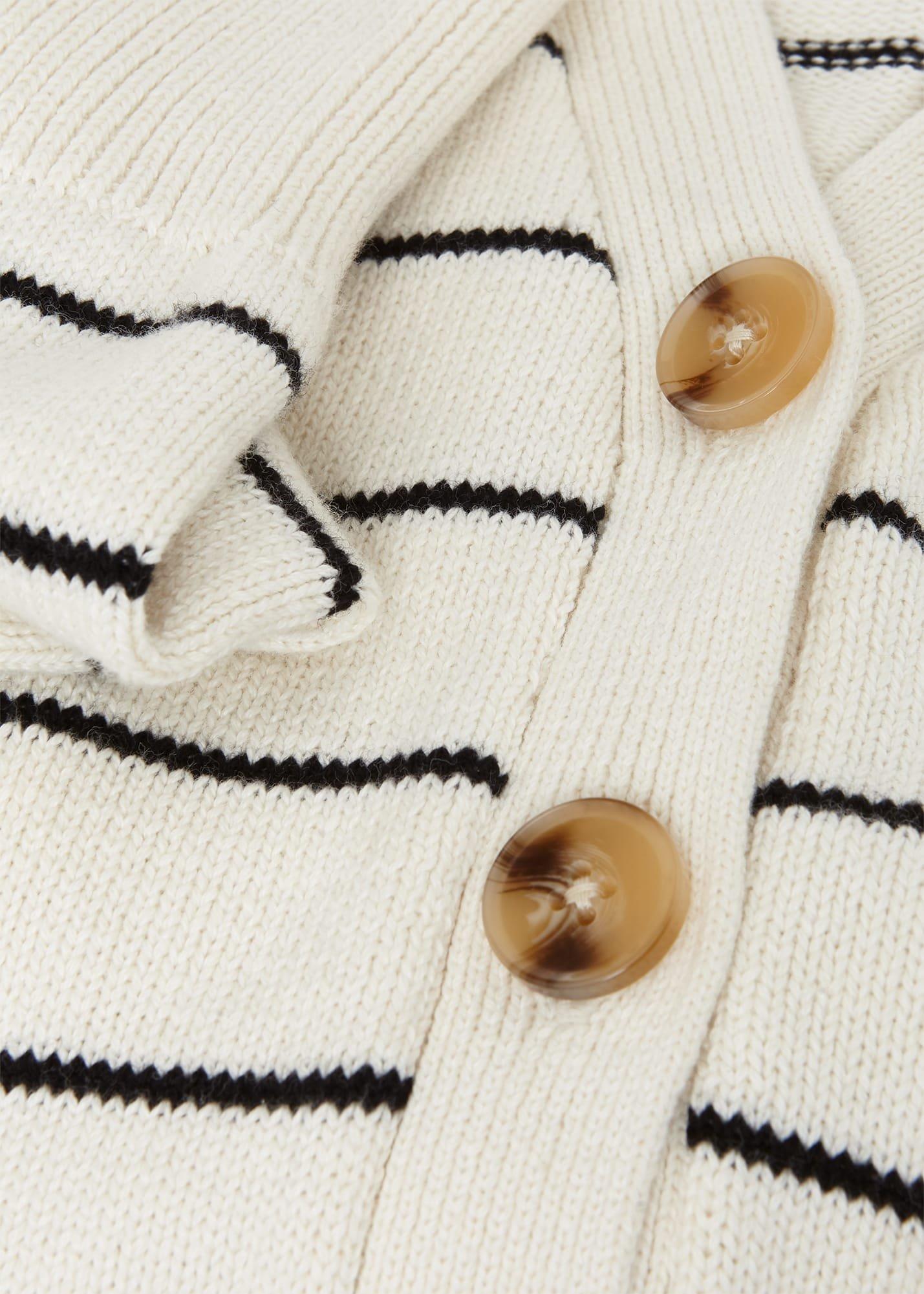 Carleton Cotton Cardigan, Ivory Black, hi-res