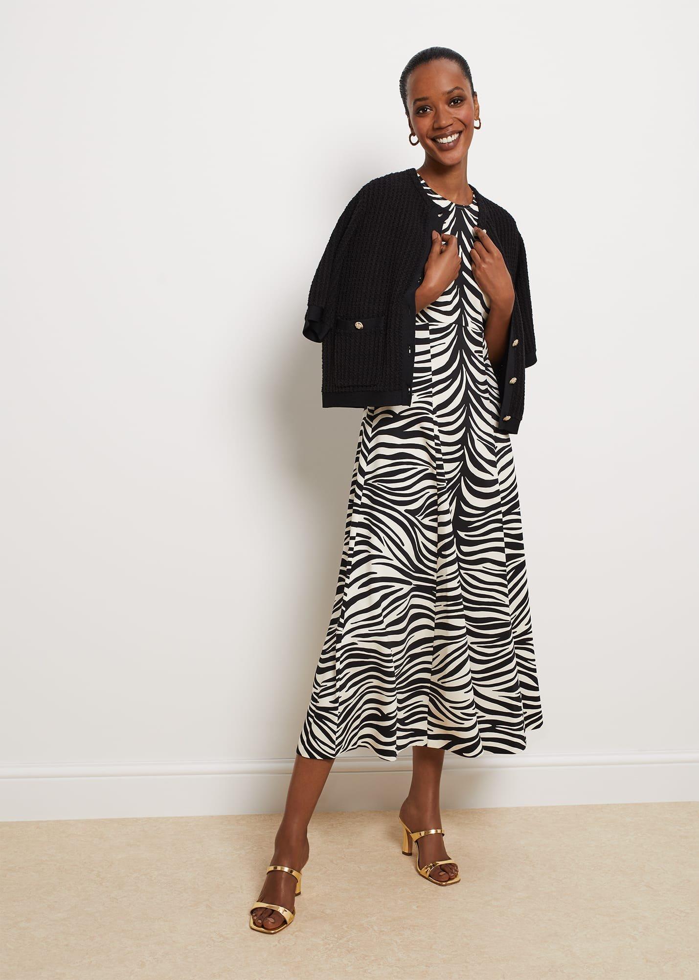 Ainsley Cotton Blend Knit Jacket, Black, hi-res