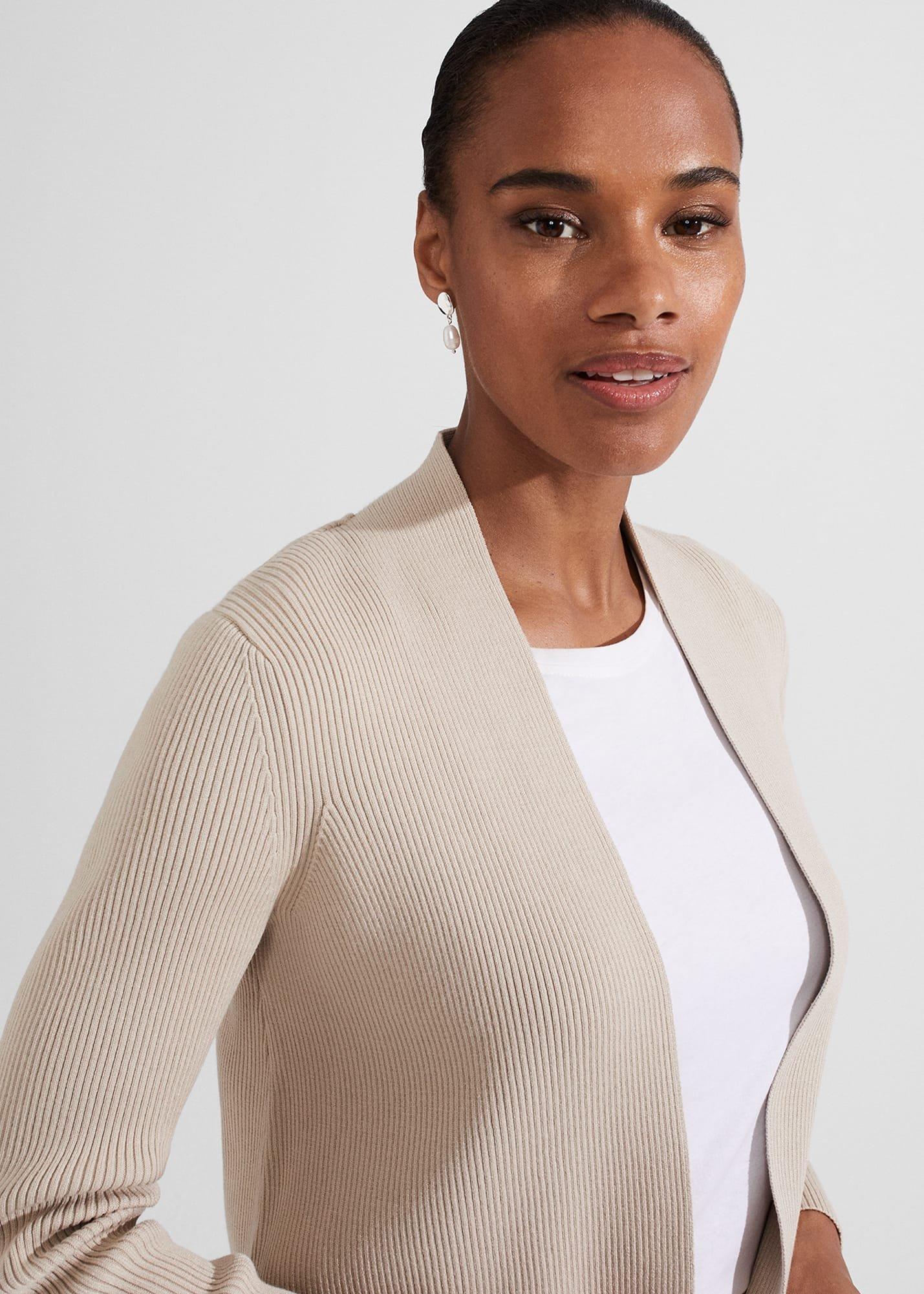 Adelyn Knitted Jacket, Stone, hi-res