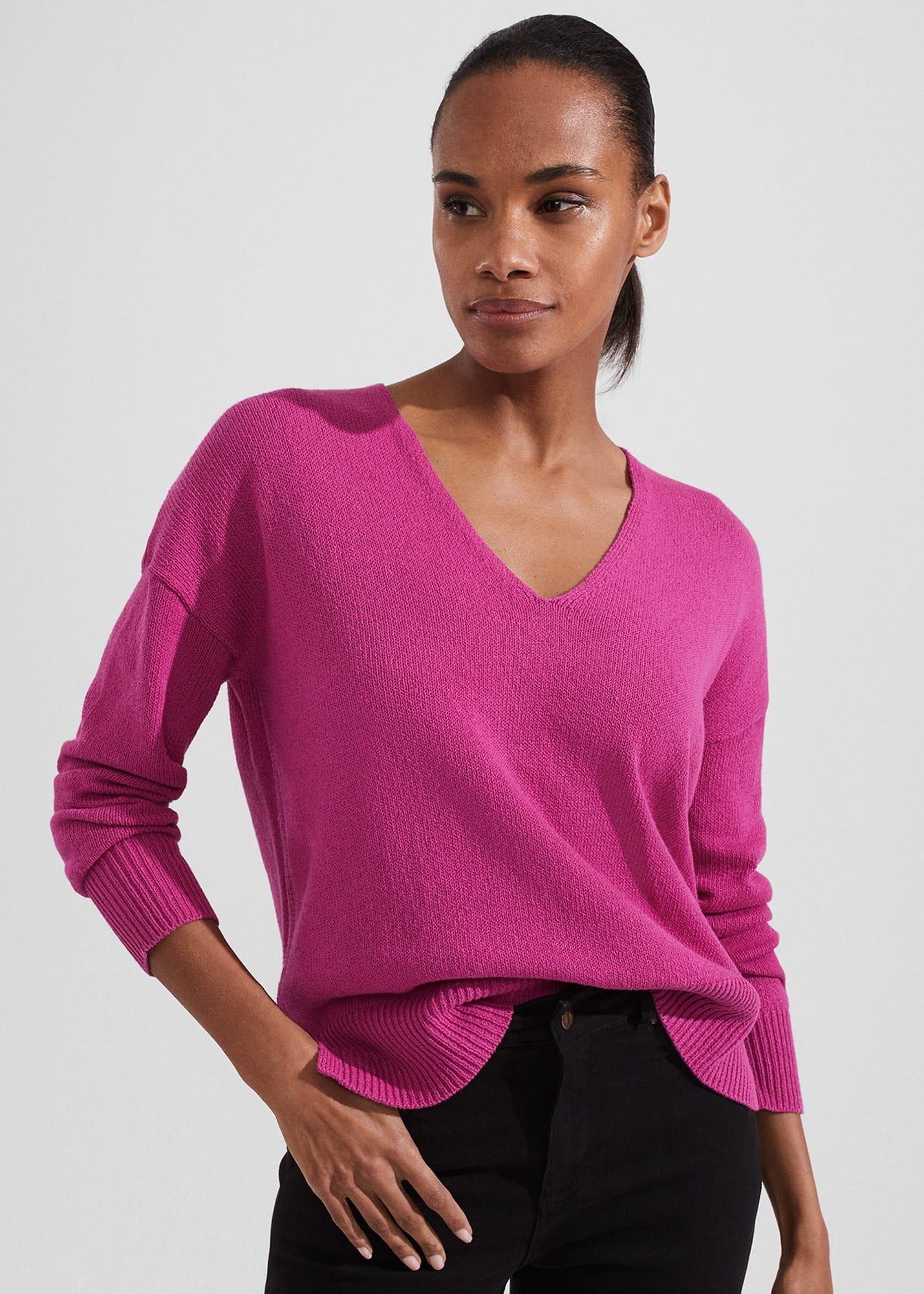 Hazel Cotton Blend Sweater, Plum Pink, hi-res