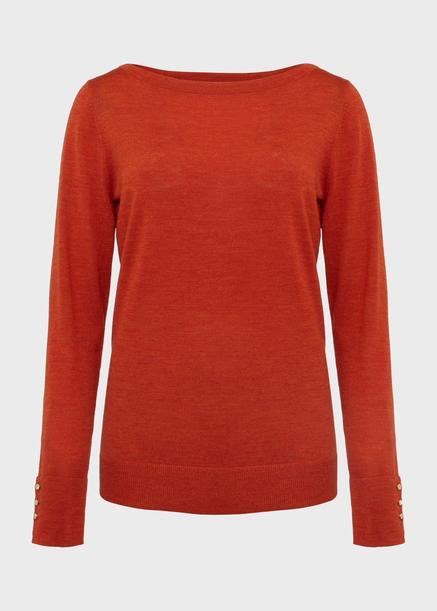 Perla Merino Wool Jumper, Orange Marl, hi-res