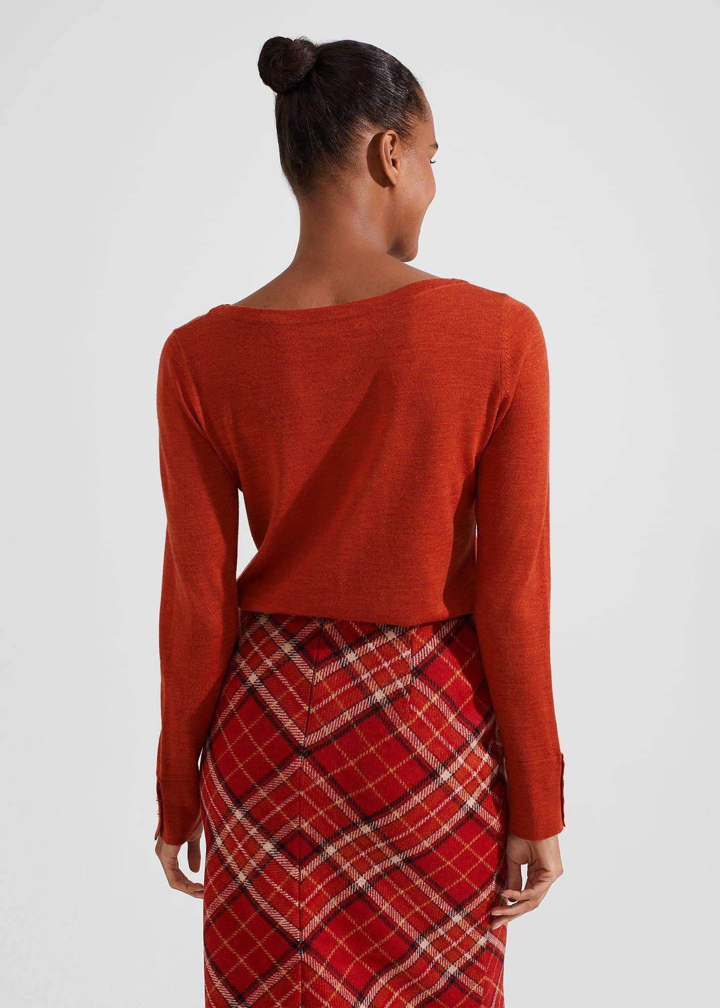 Perla Merino Wool Jumper, Orange Marl, hi-res