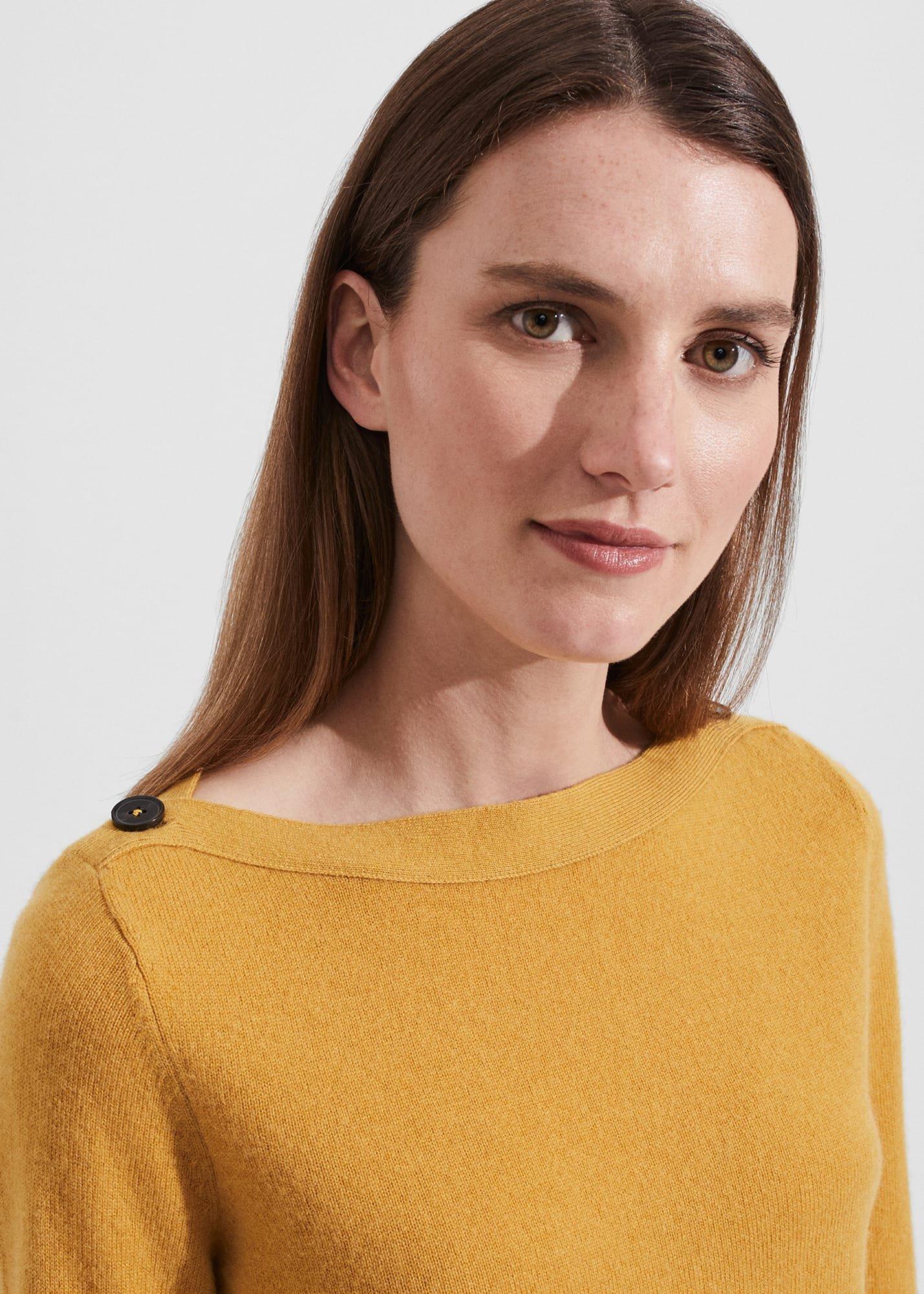 Brinley Wool Cashmere Jumper, Golden Yellow, hi-res