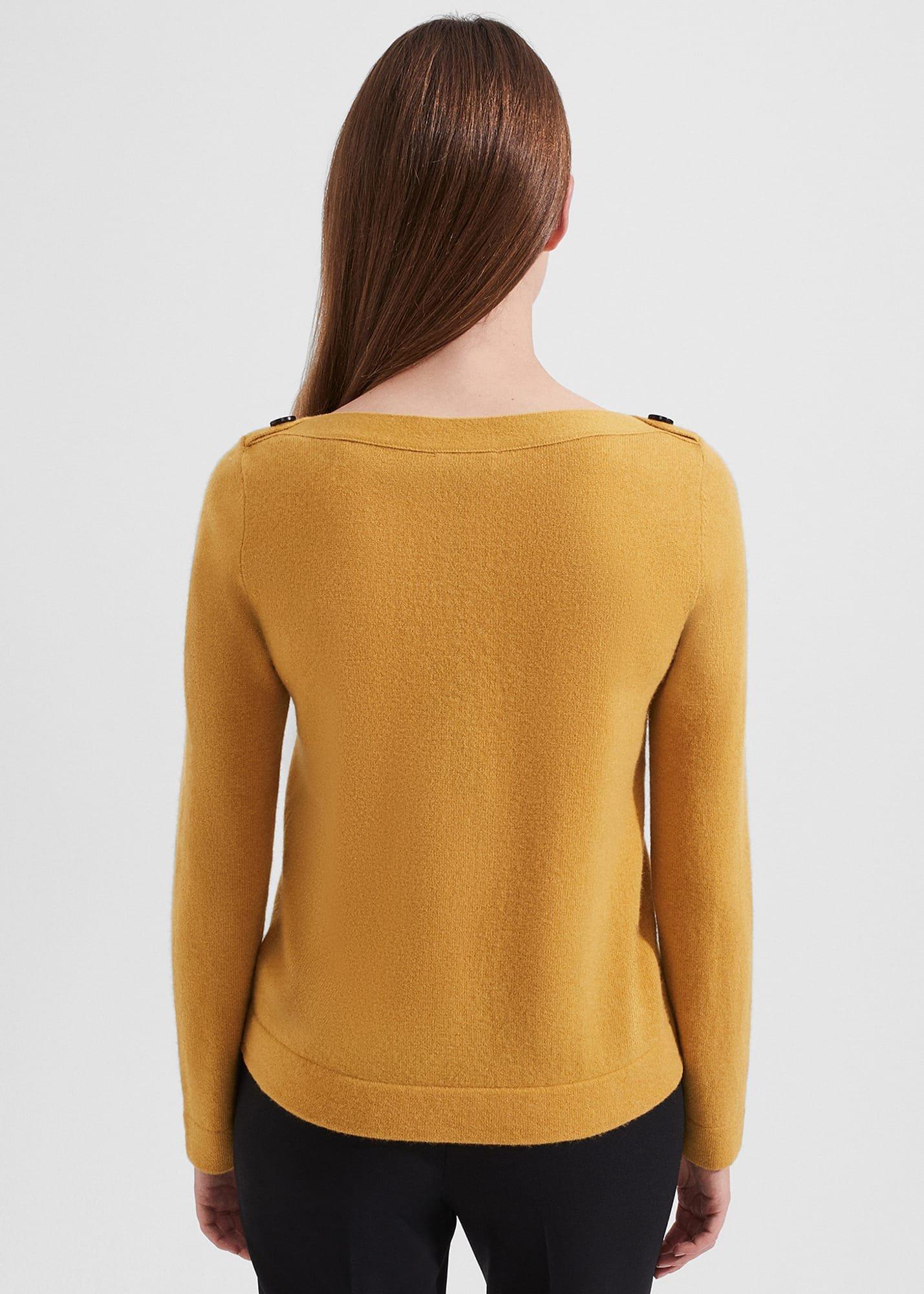 Brinley Wool Cashmere Jumper, Golden Yellow, hi-res