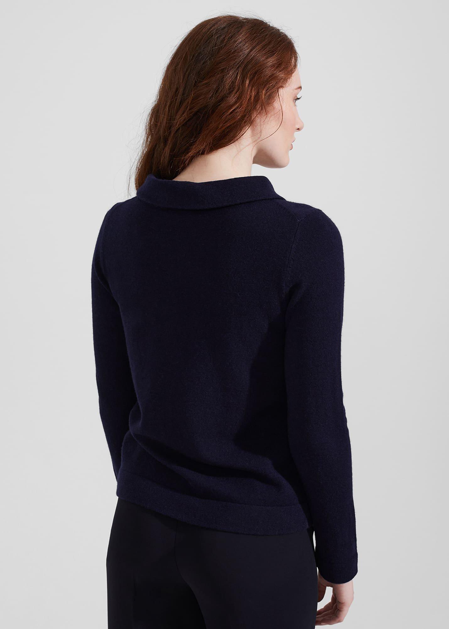 Audrey Wool Cashmere Jumper, Navy, hi-res