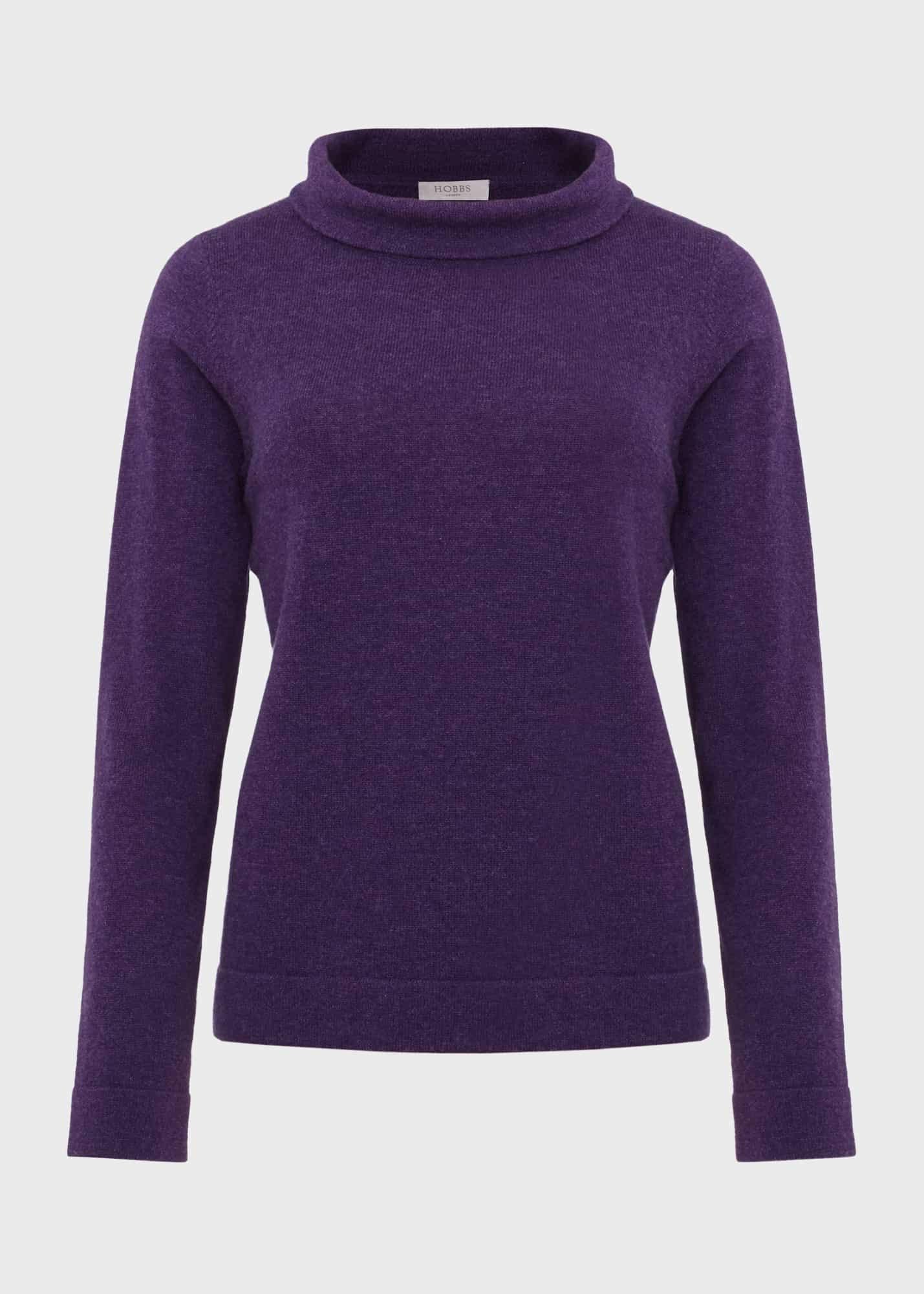 Audrey Wool Cashmere Jumper, Rich Purple, hi-res
