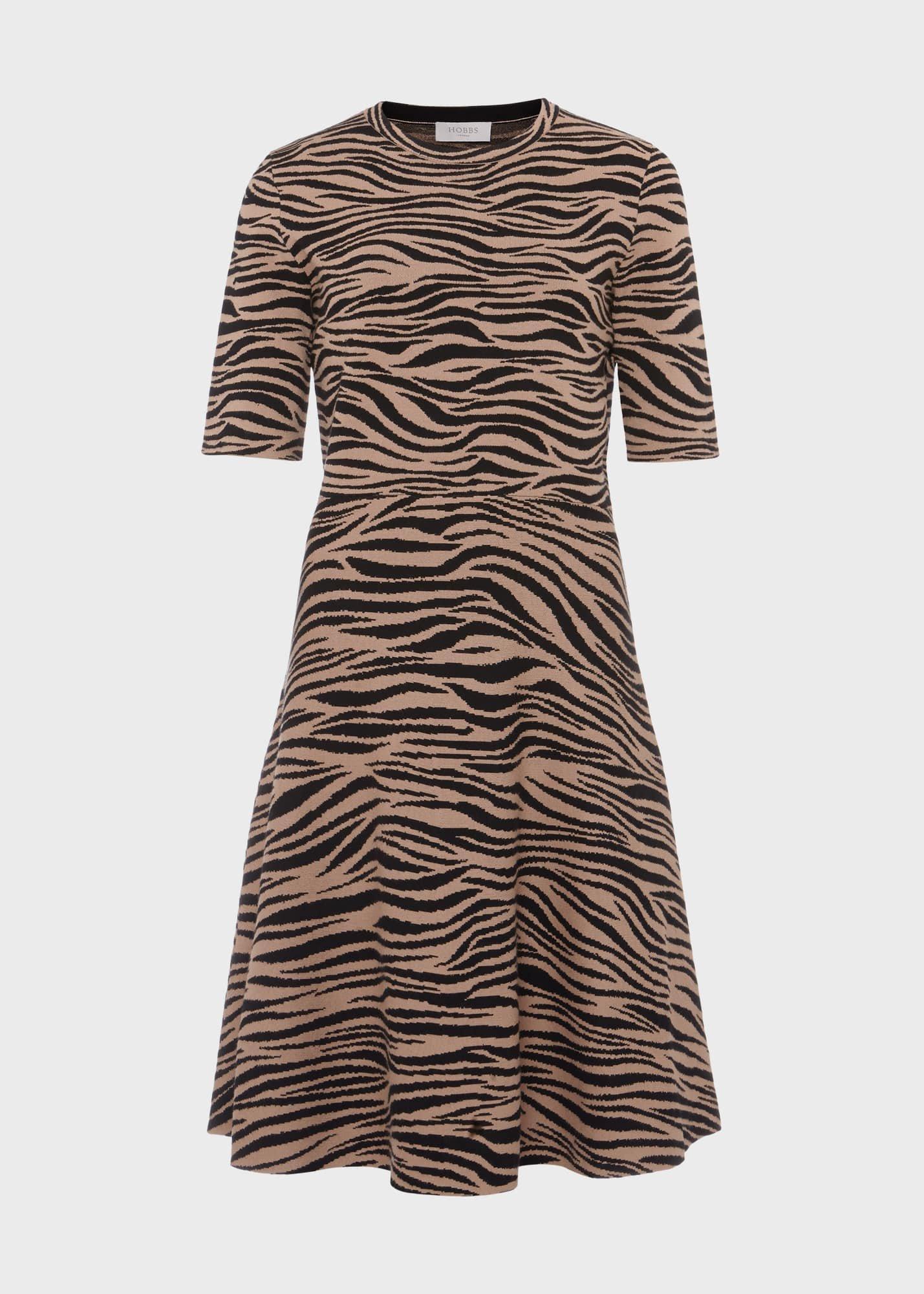 Madison Knitted Dress, Black Camel, hi-res