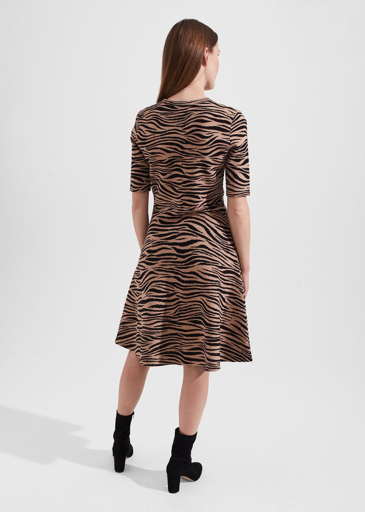 Madison Knitted Dress, Black Camel, hi-res