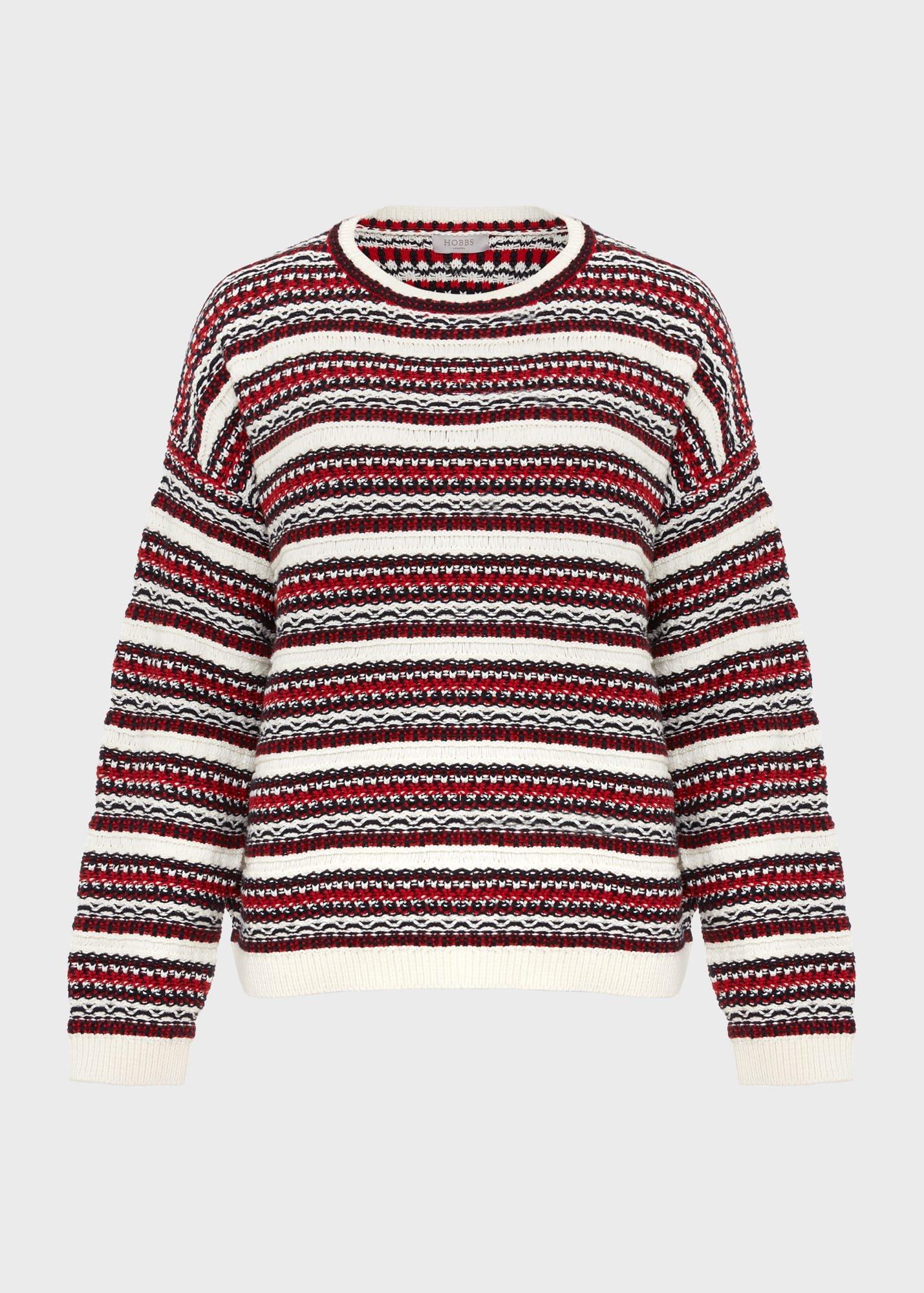 Santana Cotton Jumper, Navy Multi, hi-res