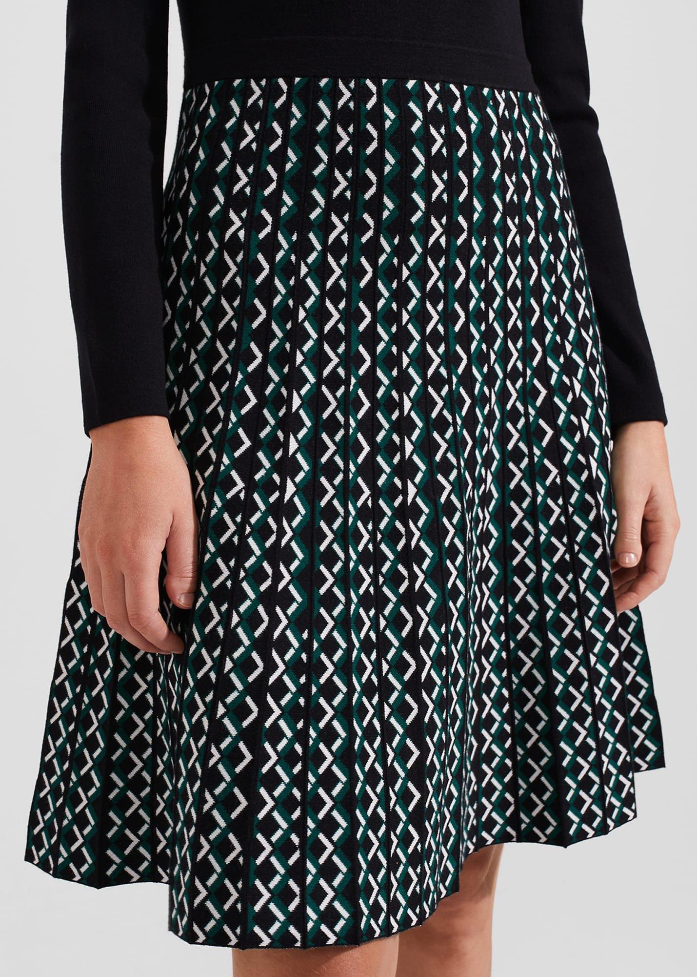 Petite Elena Knitted Dress, Black Green, hi-res