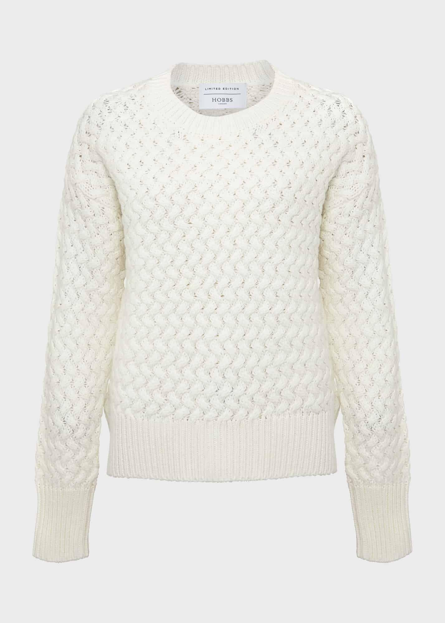 Sanford Cotton Blend Jumper, Hobbs Ivory, hi-res