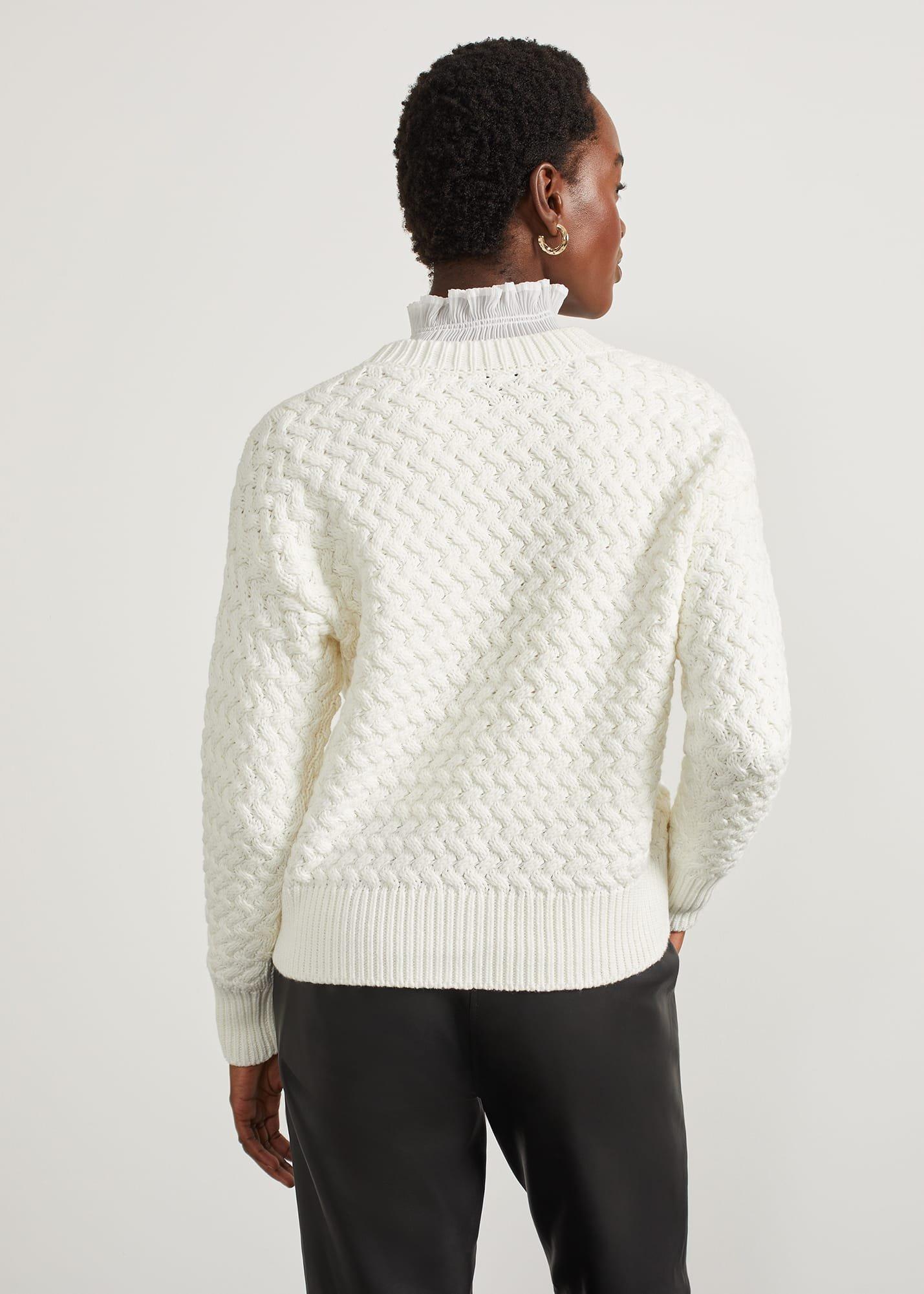 Sanford Cotton Blend Jumper, Hobbs Ivory, hi-res