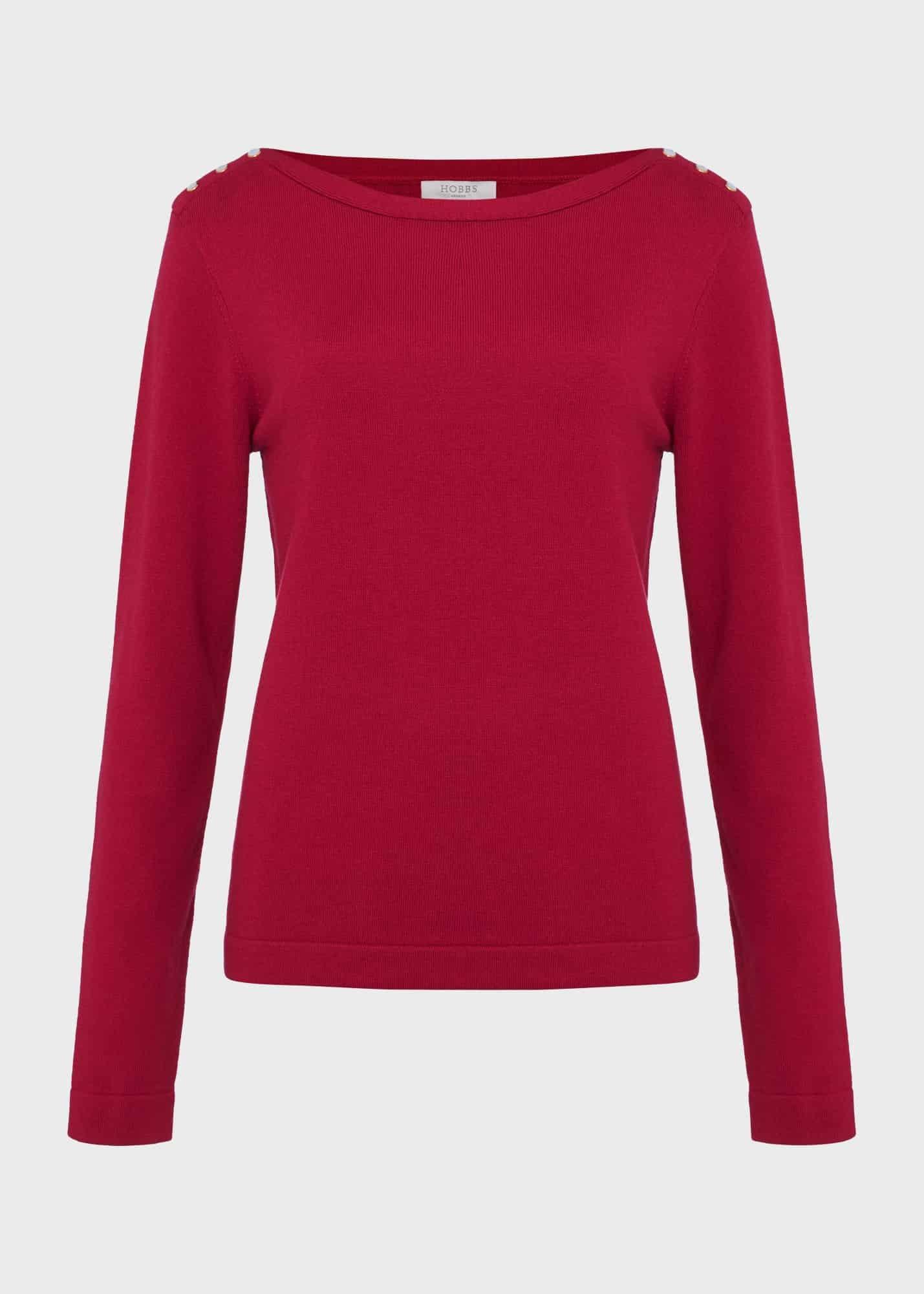 Petula Jumper With Wool, Berry Red, hi-res