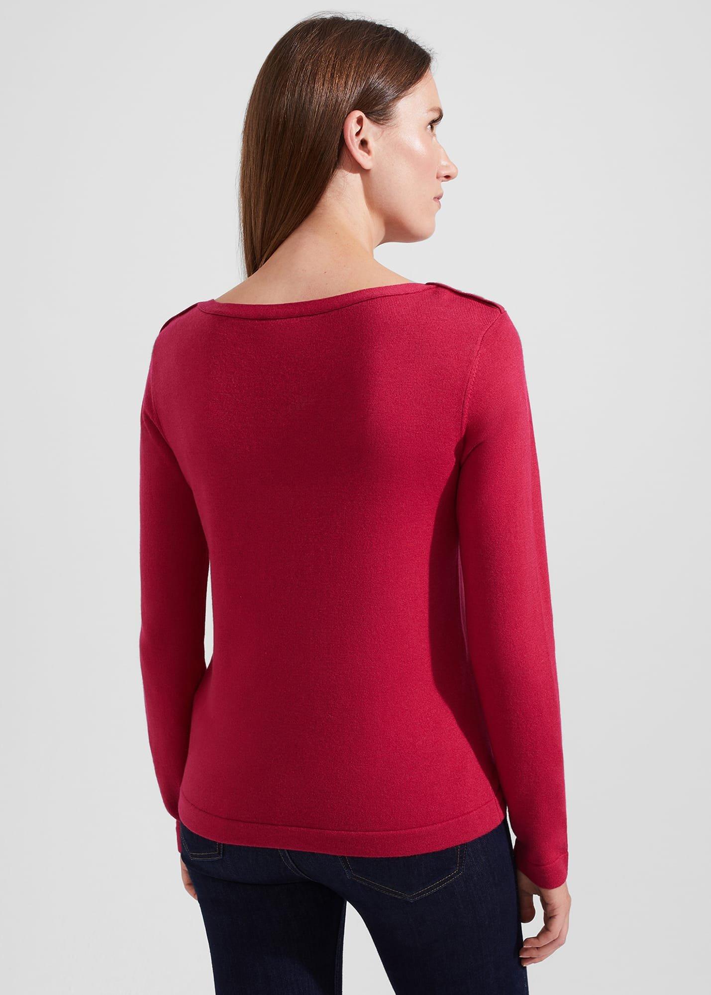 Petula Jumper With Wool, Berry Red, hi-res