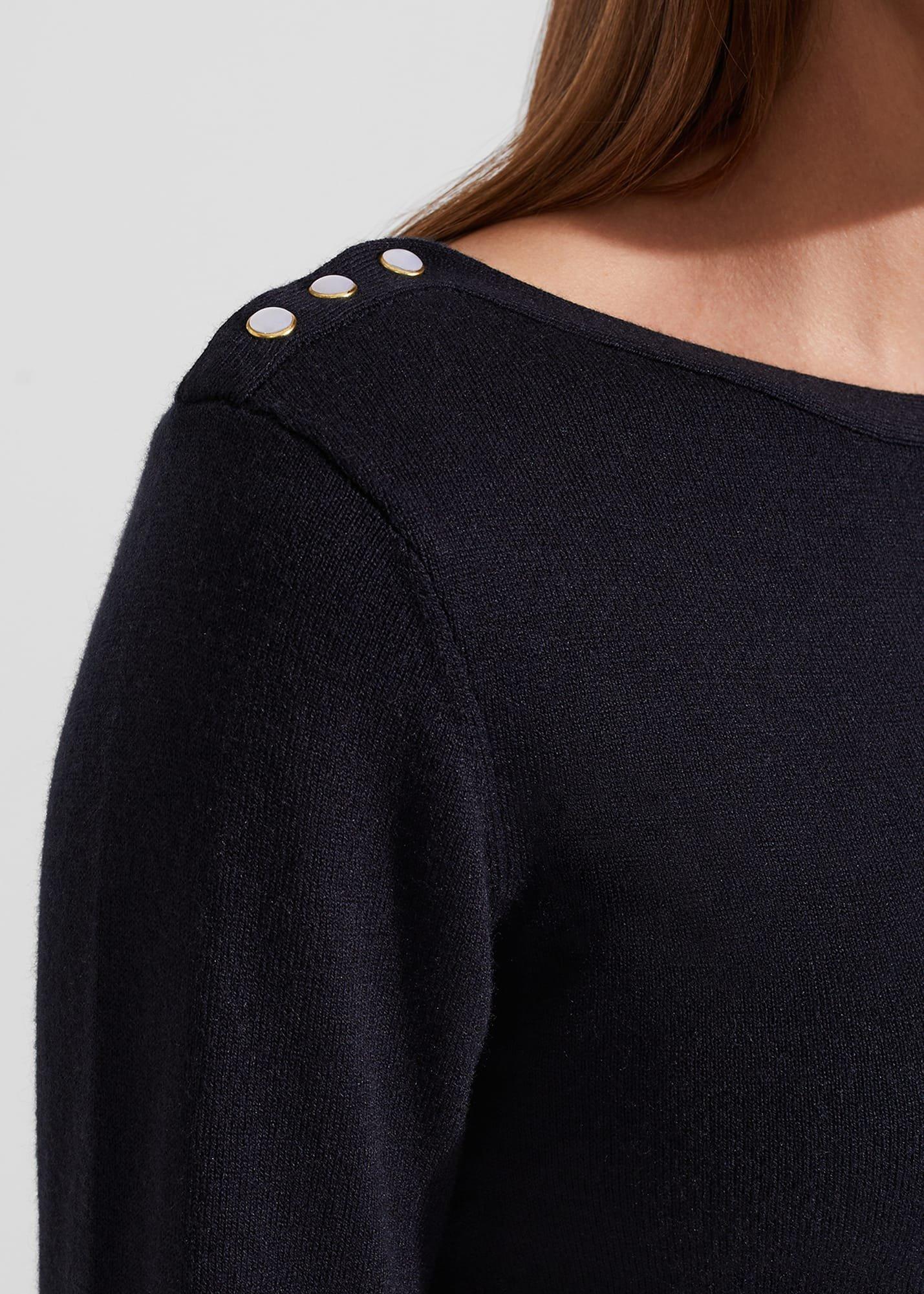 Petula Jumper With Wool, Hobbs Navy, hi-res