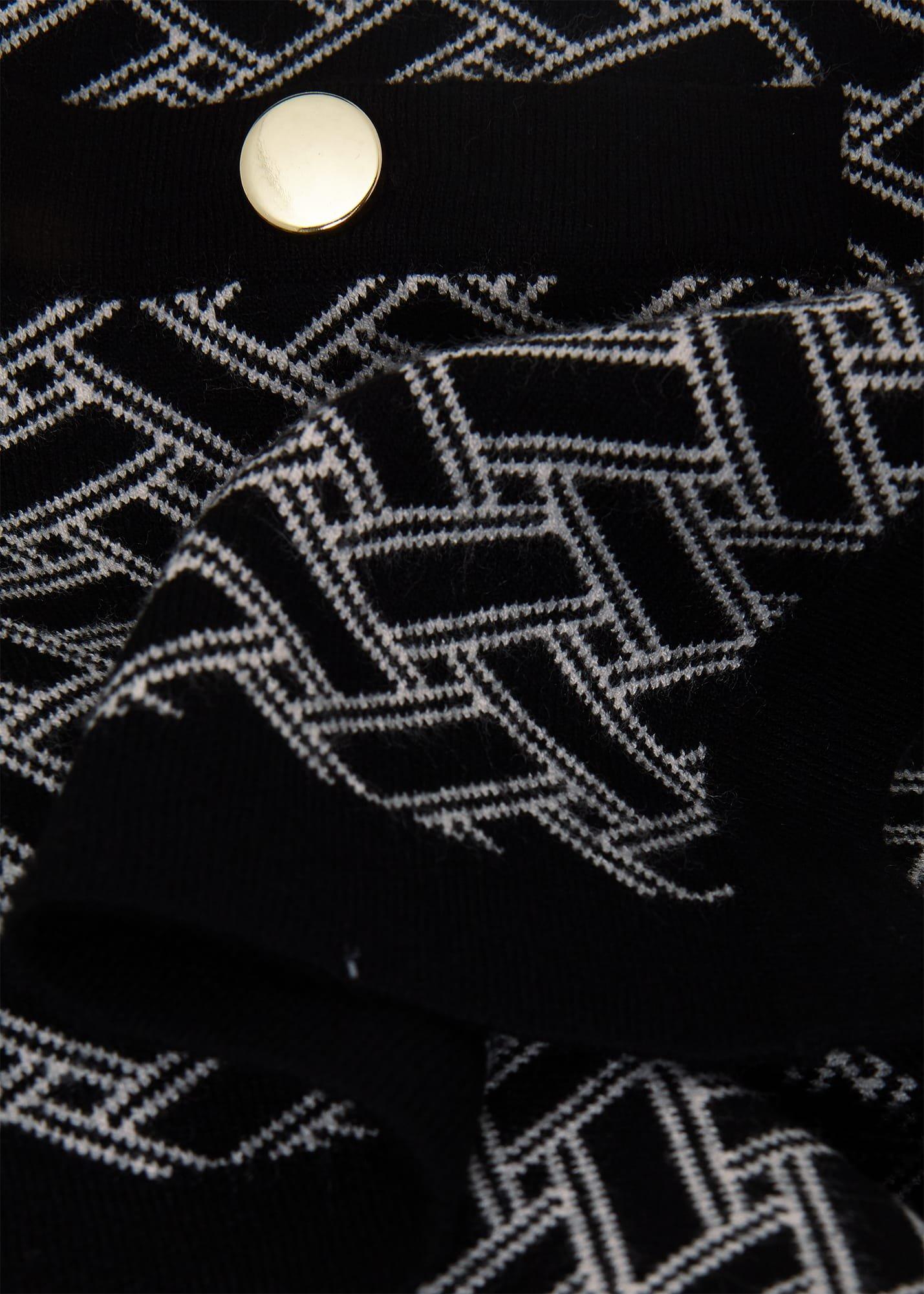 Perrie Knitted Jacket, Black Ivory, hi-res