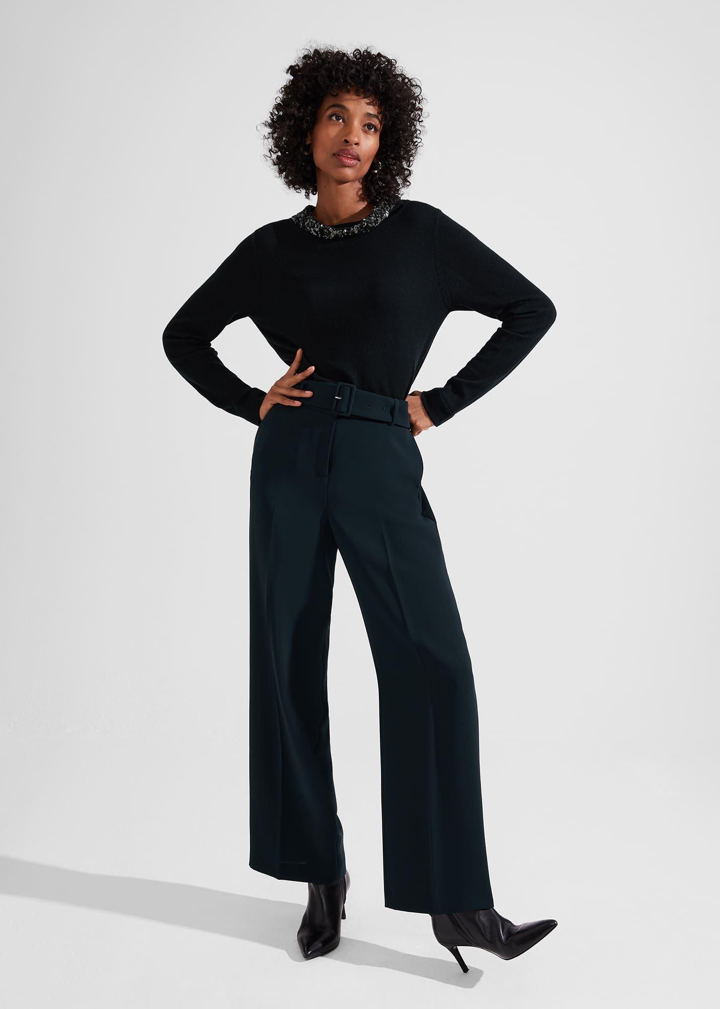 Esther Sequin Jumper With Cashmere, Forest Green, hi-res