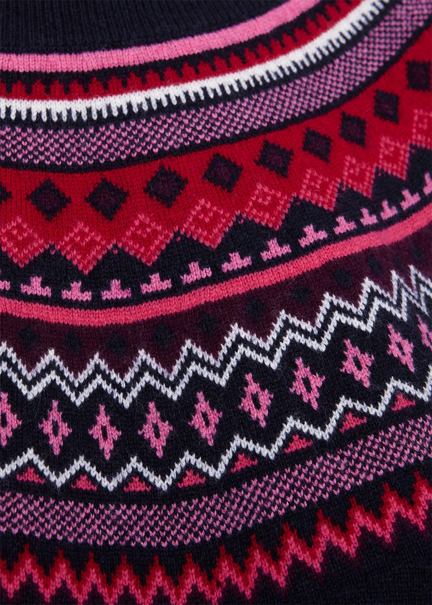 Greta Fairisle Sweater With Cashmere, Navy Multi, hi-res