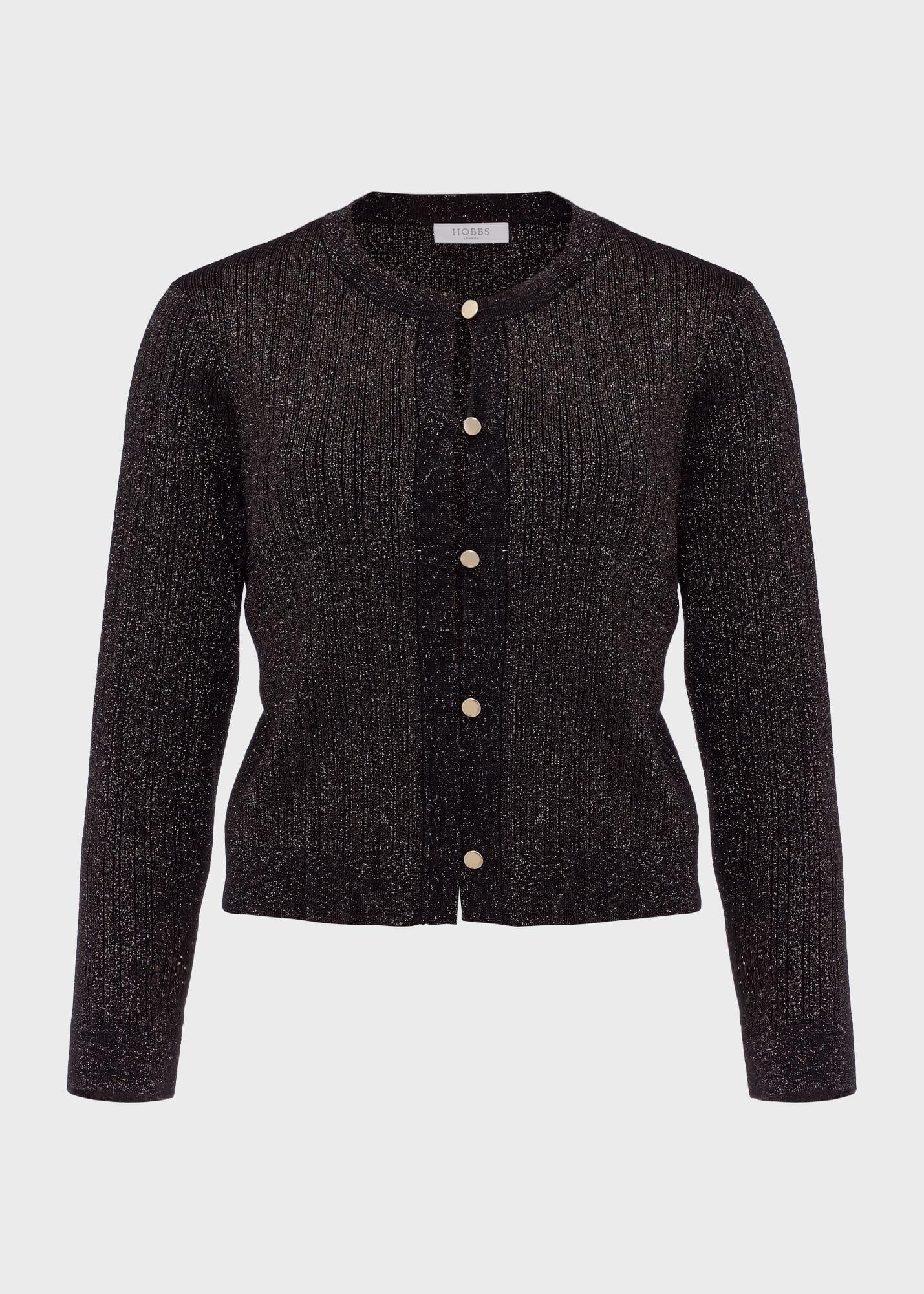 Reena Sparkle Ribbed Knitted Cardigan