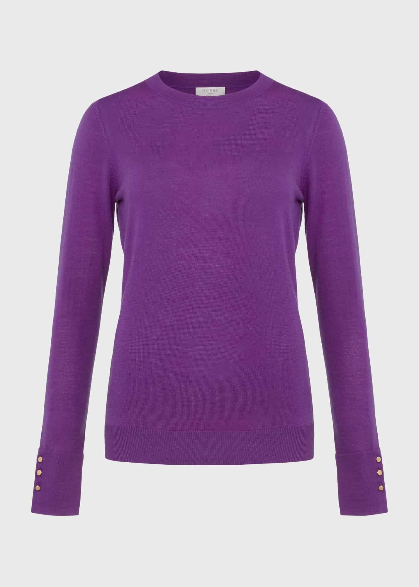 Penny Merino Wool Jumper, Purple, hi-res
