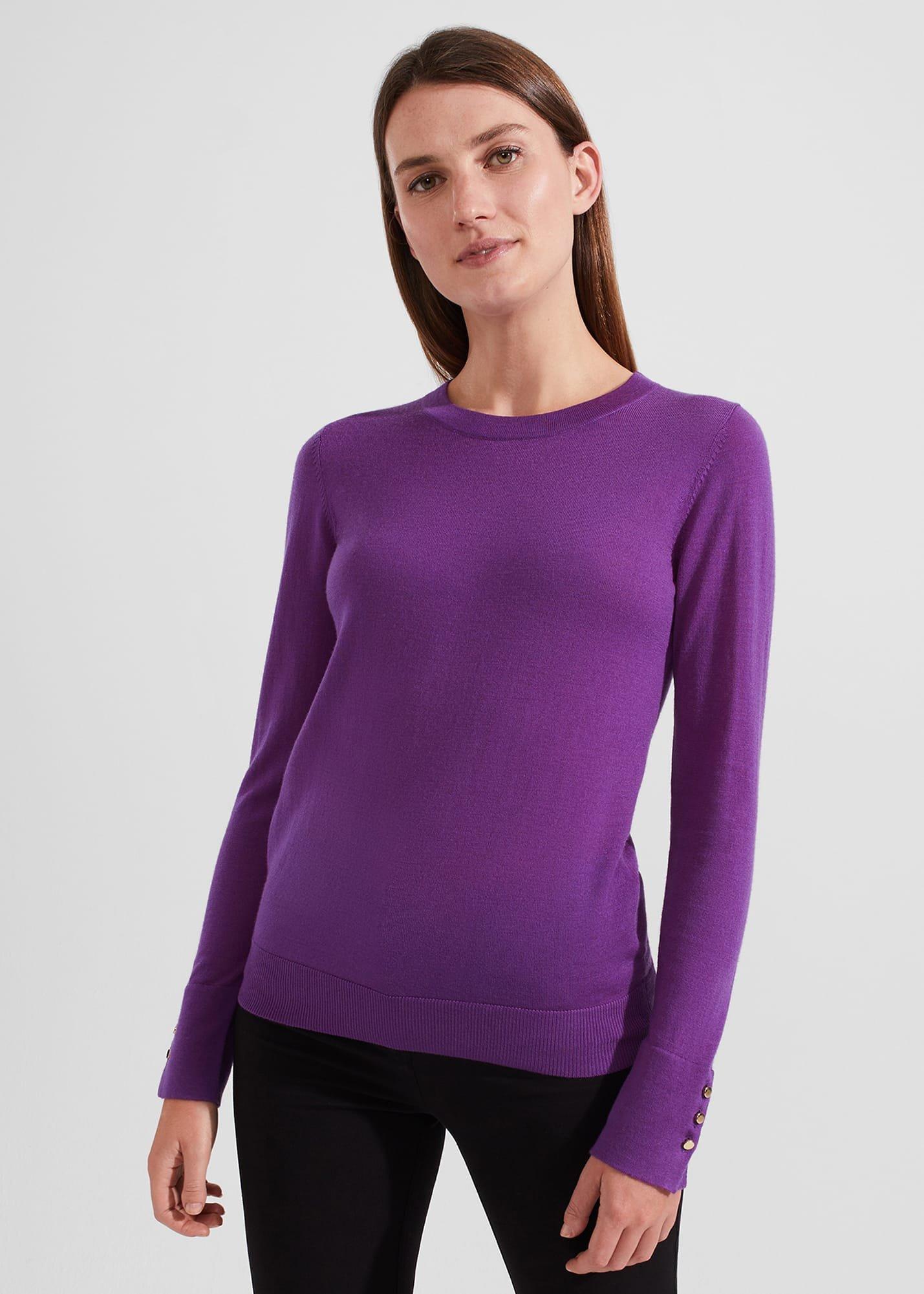 Penny Merino Wool Jumper, Purple, hi-res