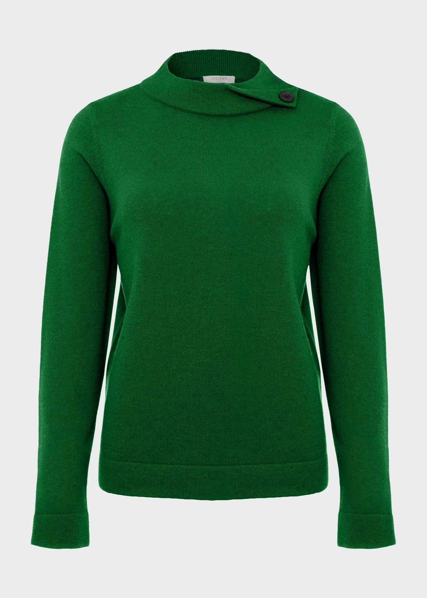 Talia Wool Cashmere Jumper, Cadmium Green, hi-res