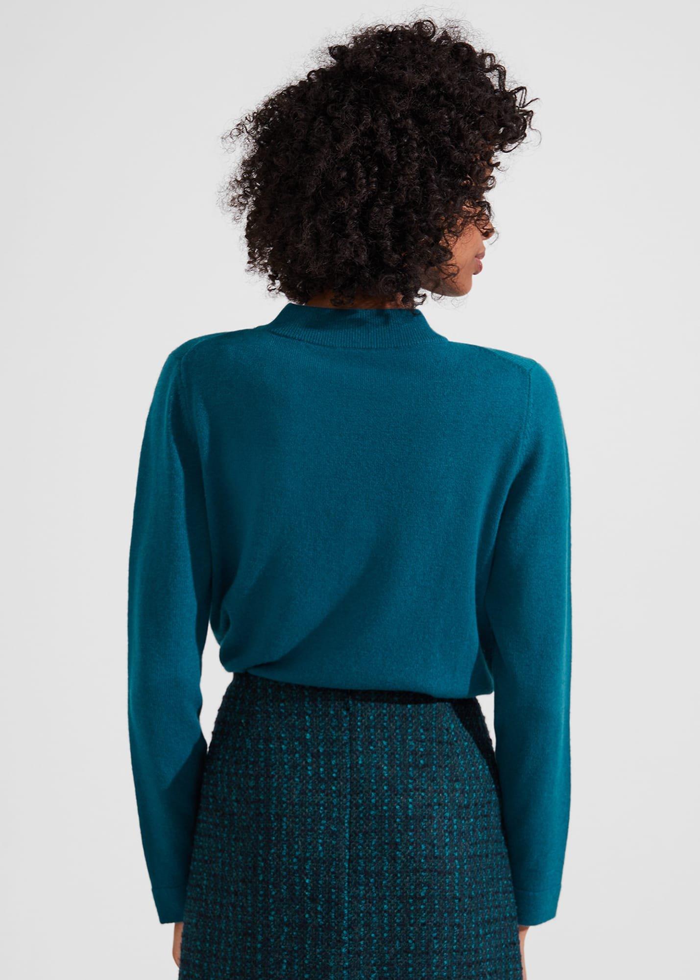 Talia Wool Cashmere Jumper, Petrol Blue, hi-res