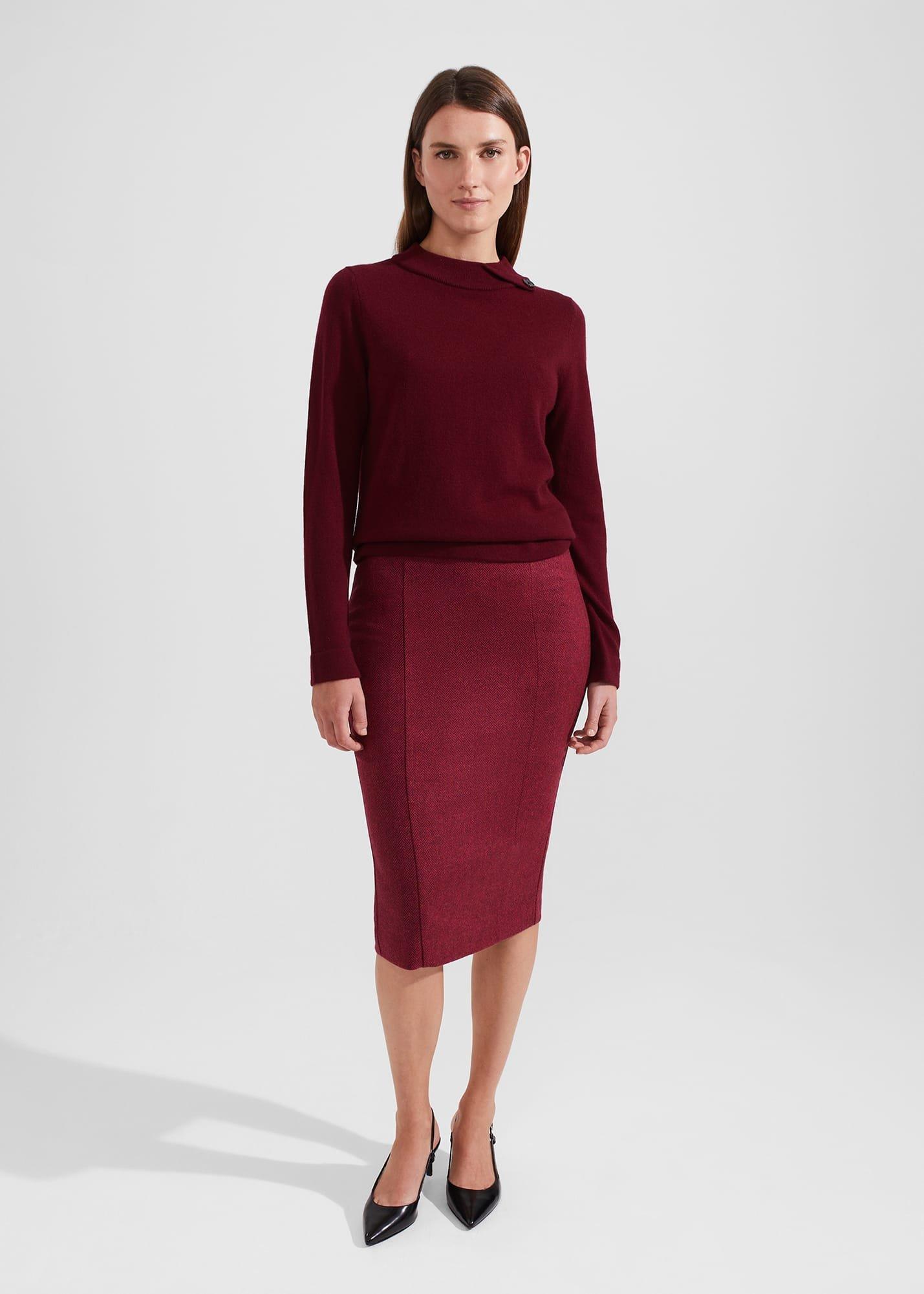 Talia Wool Cashmere Jumper, Wine Red, hi-res