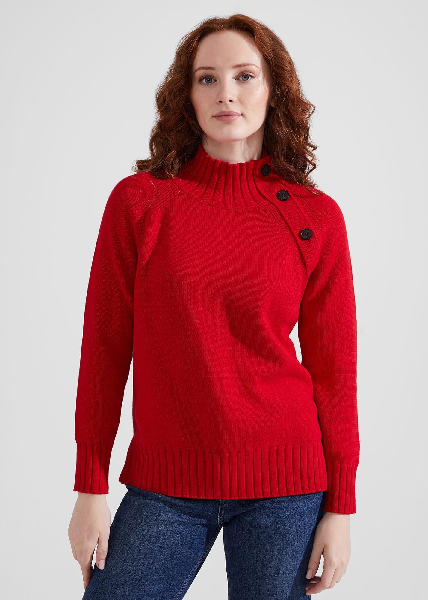 Chrissy Cotton Jumper, Hobbs Red, hi-res