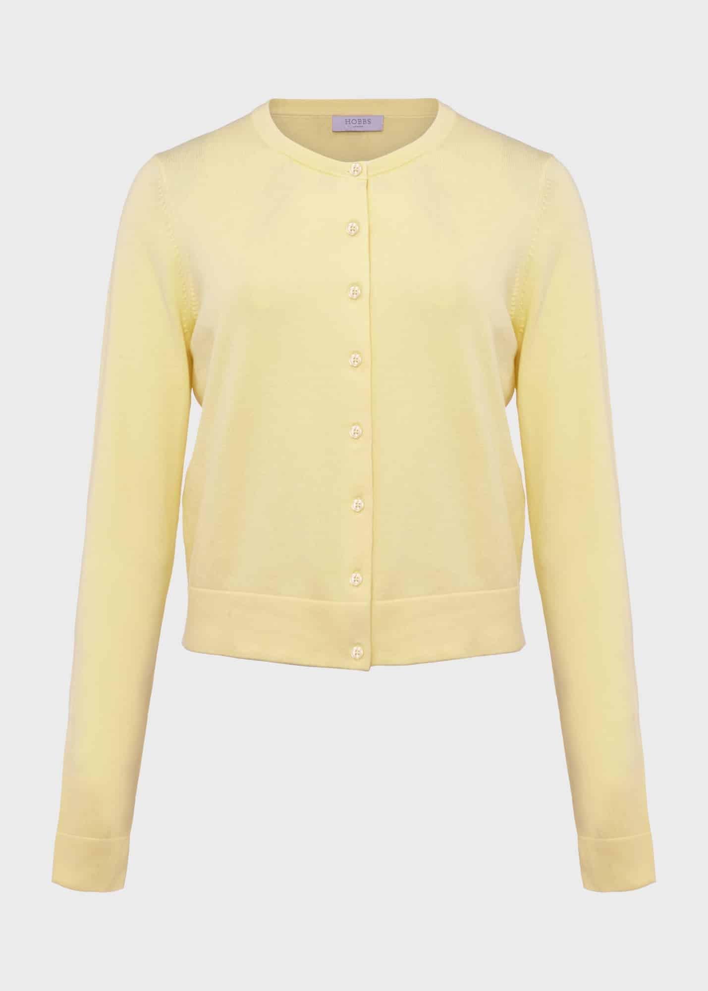 Michelle Cotton Cardigan, Lemon Zest, hi-res