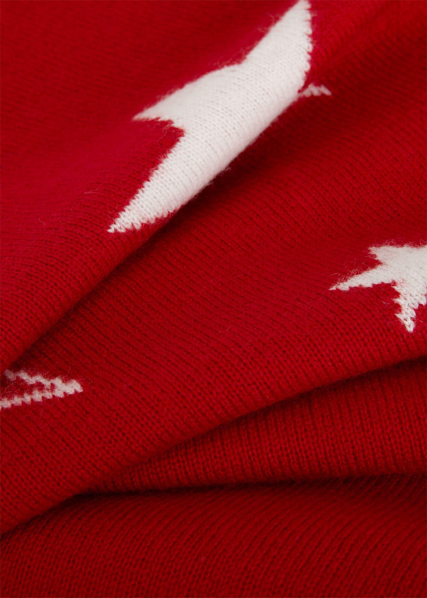 Samira Wool Cashmere Star Jumper, Red Ivory, hi-res