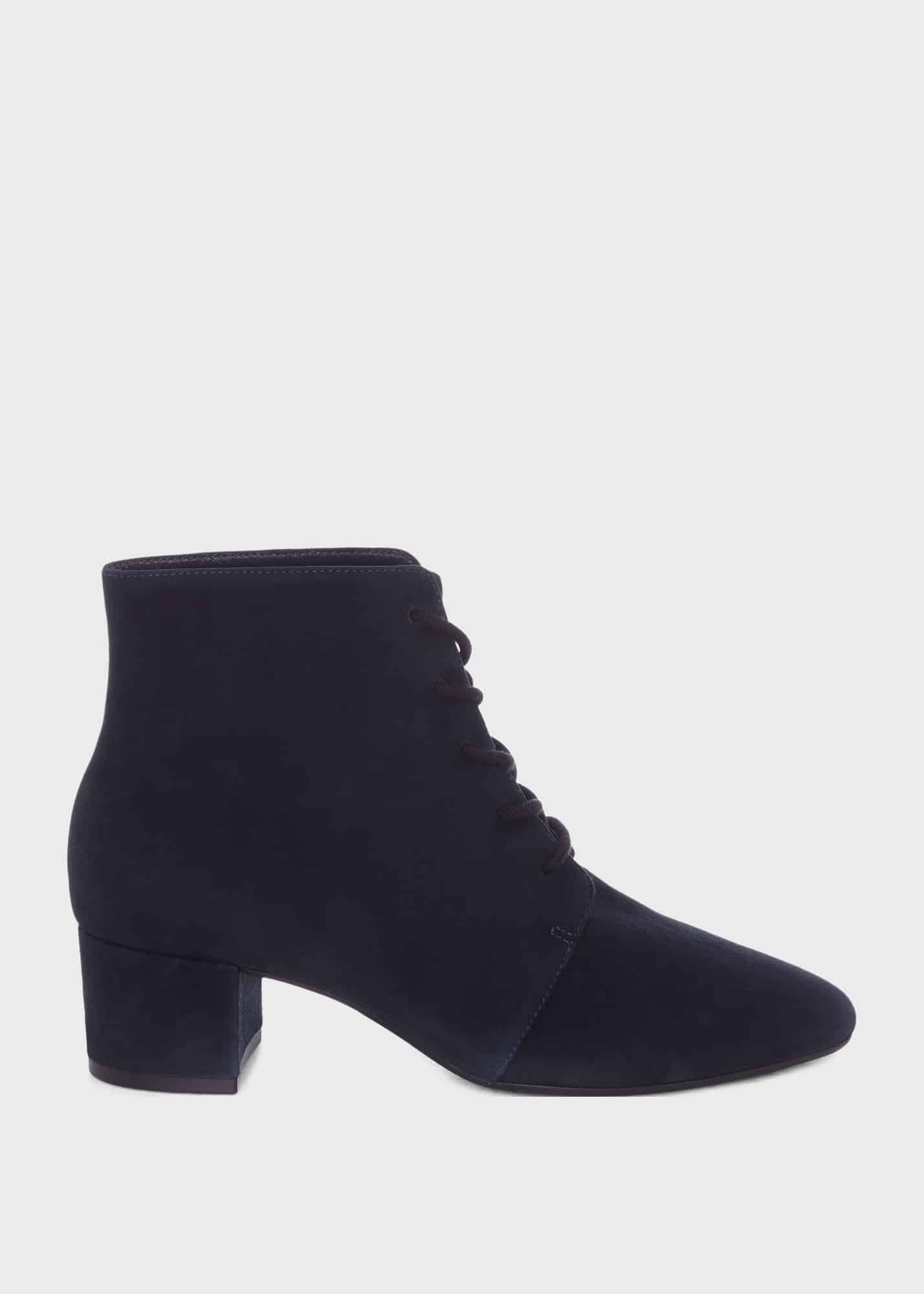 Hetty Lace Up Ankle Boots, Navy, hi-res